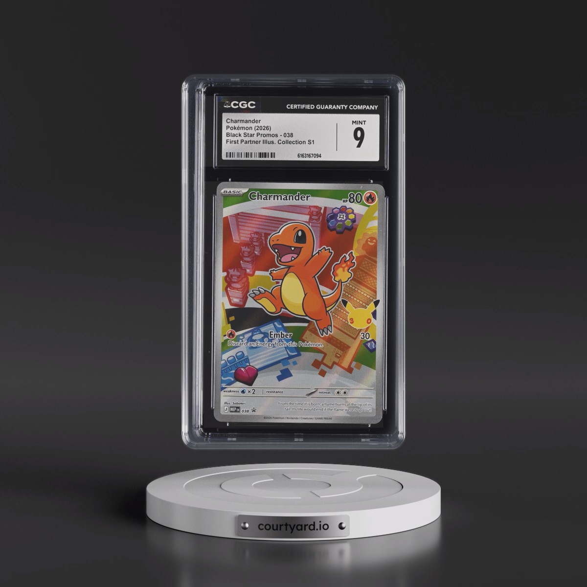 2025 Black Star Promos - Mega Evolution MEP EN #038 Charmander - First Partner Illustration Collection Series 1 (Holo) (CGC 9 MINT)