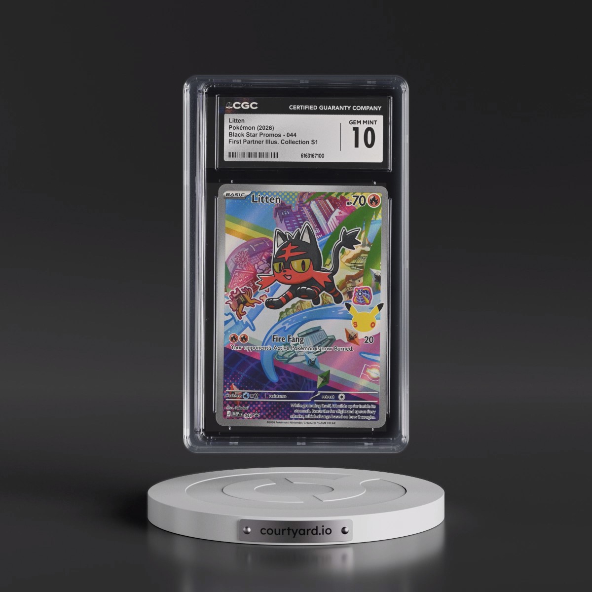 2025 Black Star Promos - Mega Evolution MEP EN #044 Litten - First Partner Illustration Collection Series 1 (Holo) (CGC 10 GEM MINT)