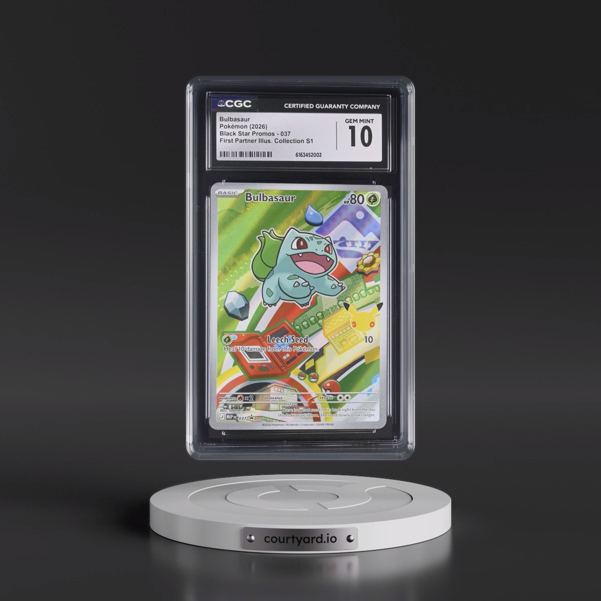 2025 Black Star Promos - Mega Evolution MEP EN #037 Bulbasaur - First Partner Illustration Collection Series 1 (CGC 10 GEM MINT)