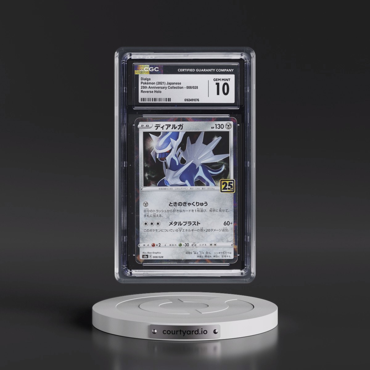 2021 25th Anniversary Collection Dialga - Reverse Holo Square/Diamond #008/028 CGC 10