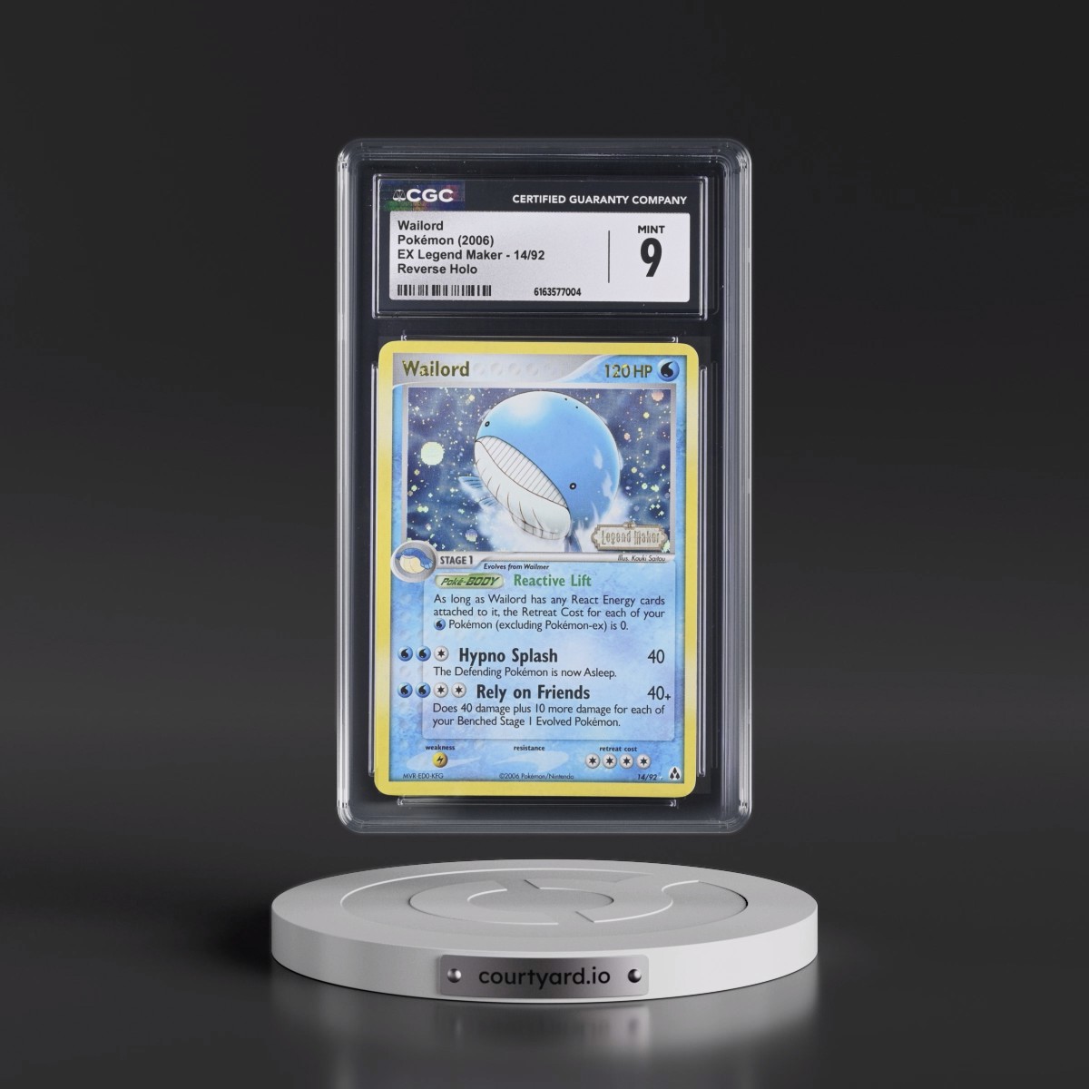 2006 EX Legend Maker Wailord - Reverse Holo #14/92 CGC 9