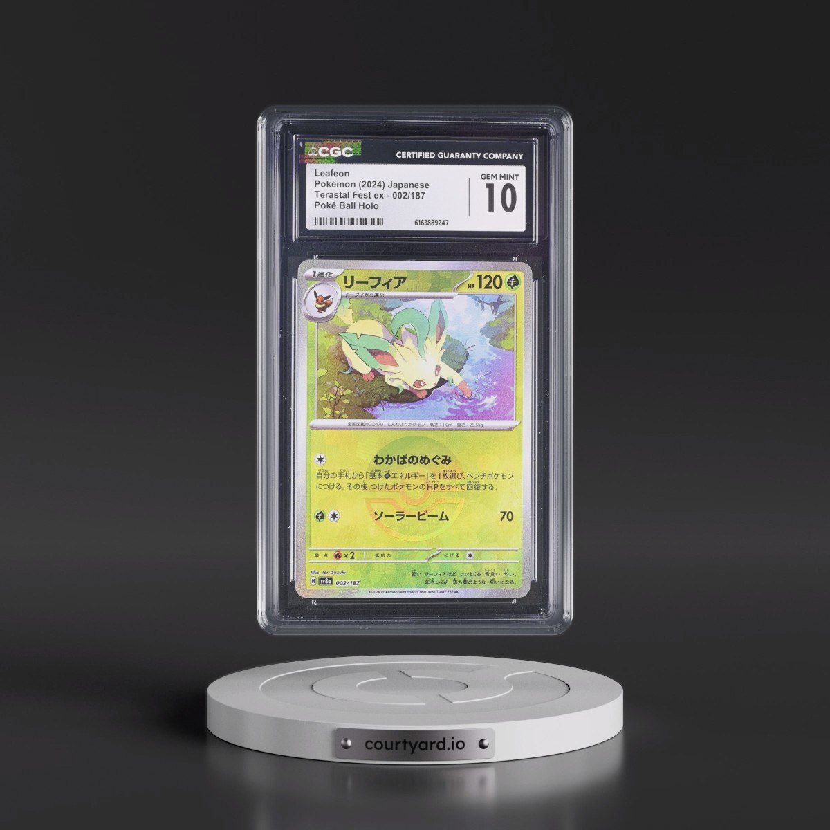 2024 High Class Pack: Terastal Fest ex - sv8a #002/187 Leafeon - Poké Ball Holo (CGC 10 GEM MINT)