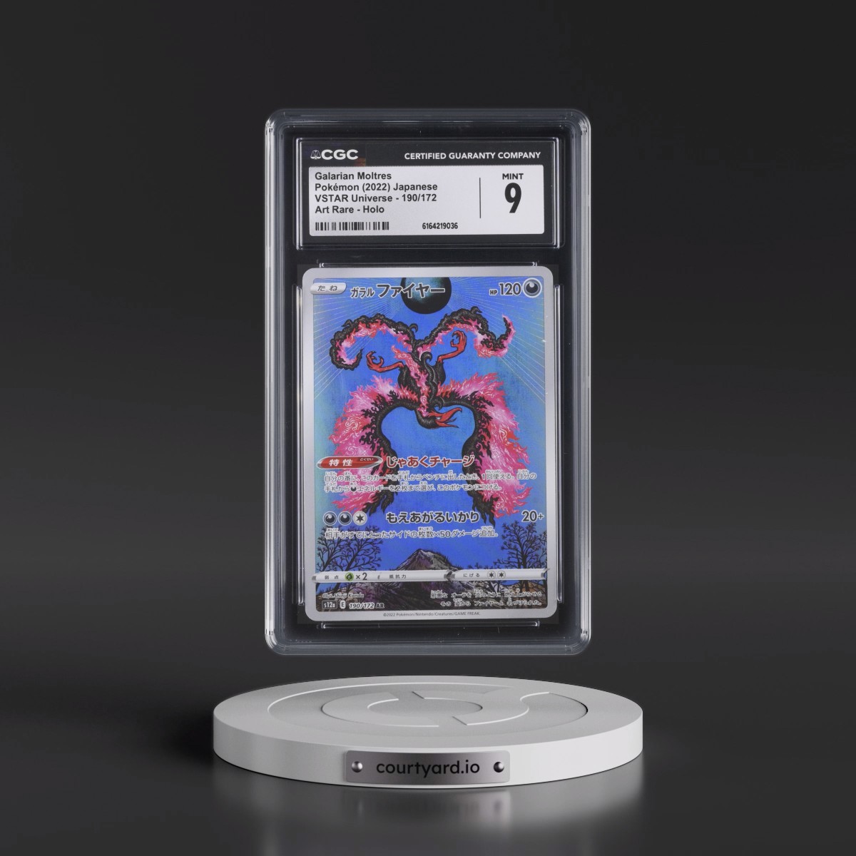 2022 VSTAR Universe #190/172 Galarian Moltres - Art Rare Holo (CGC 9 MINT)