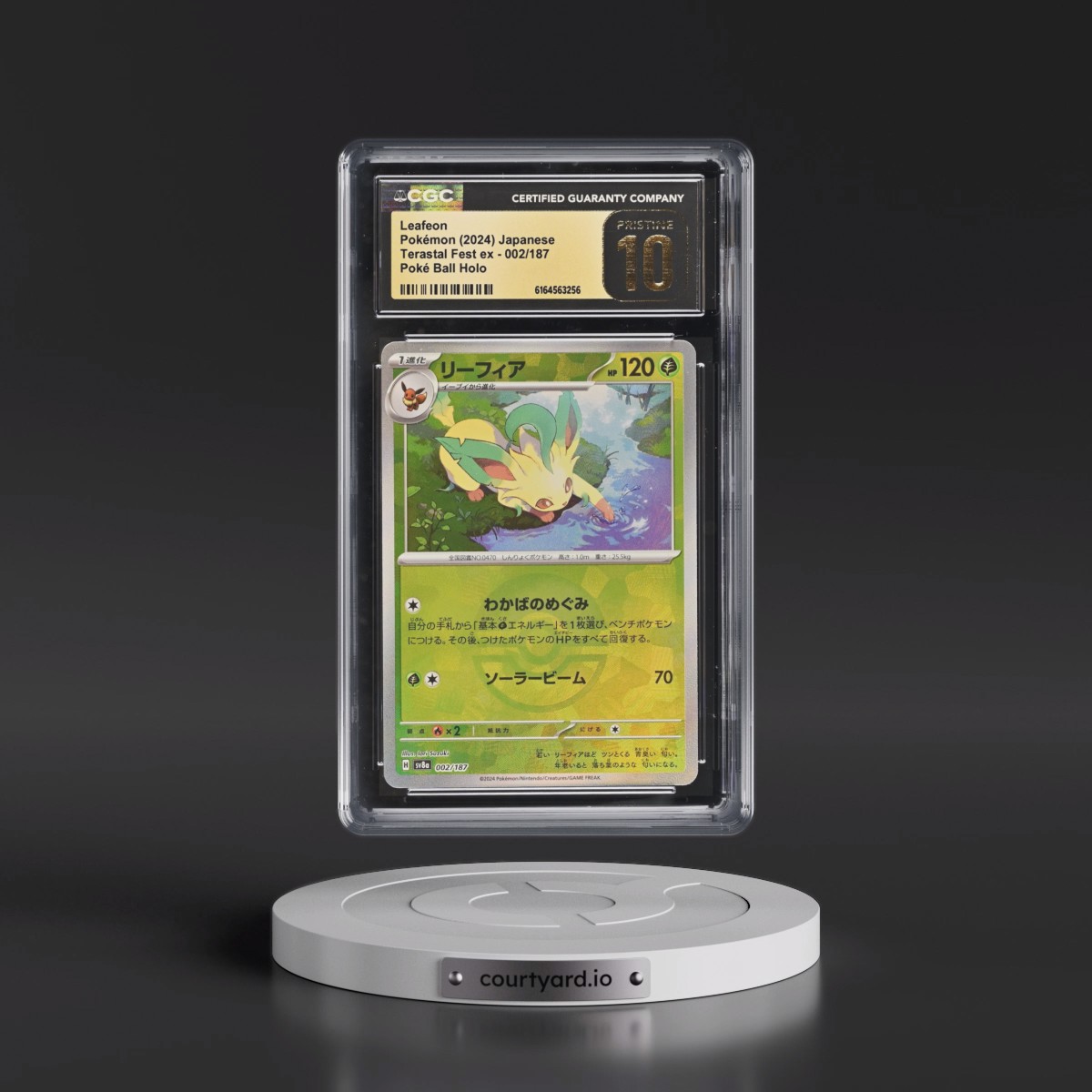 2024 High Class Pack: Terastal Fest ex - sv8a Leafeon - Poké Ball Holo #002/187 CGC 10