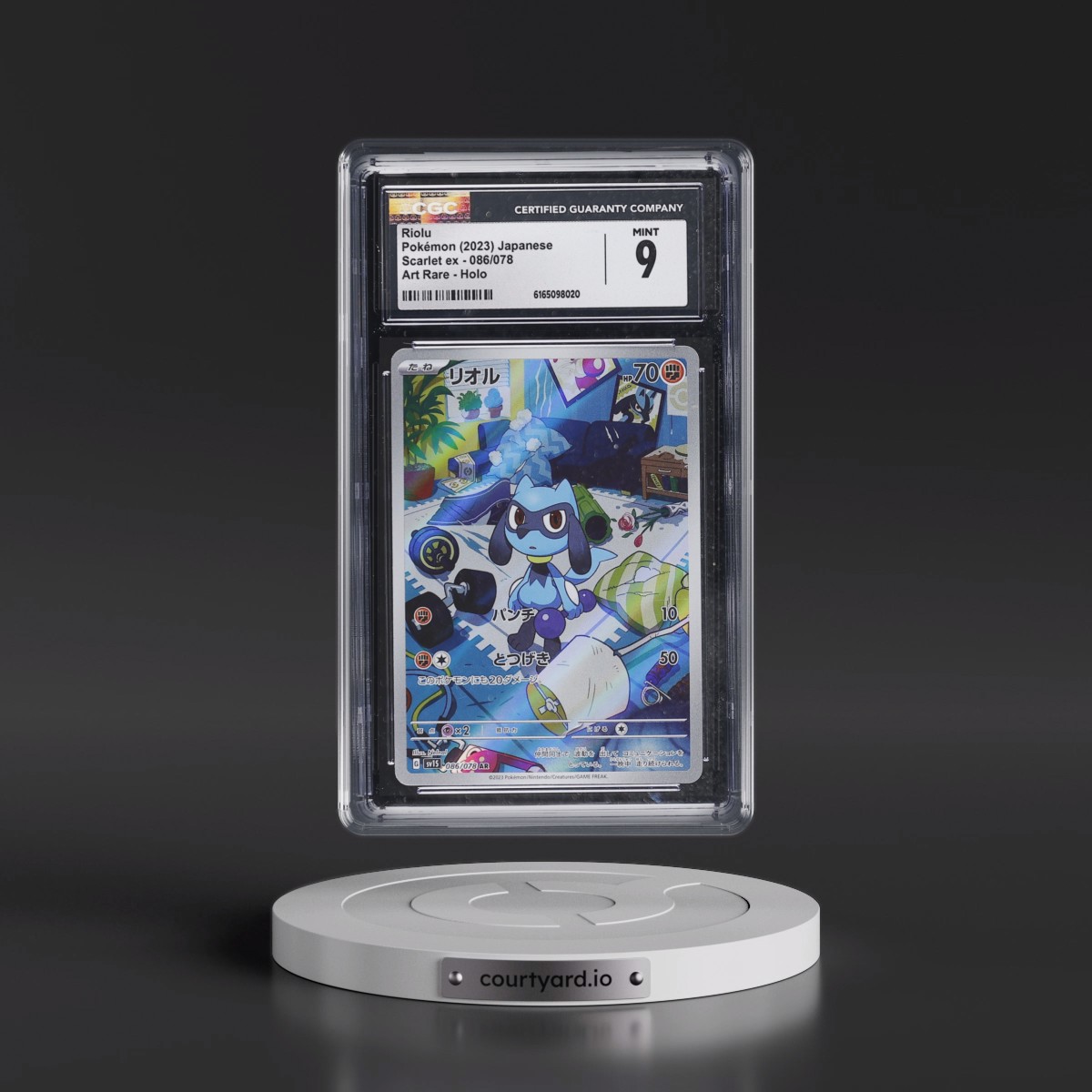 2023 Scarlet ex #086/078 Riolu - Art Rare Holo (CGC 9 MINT)