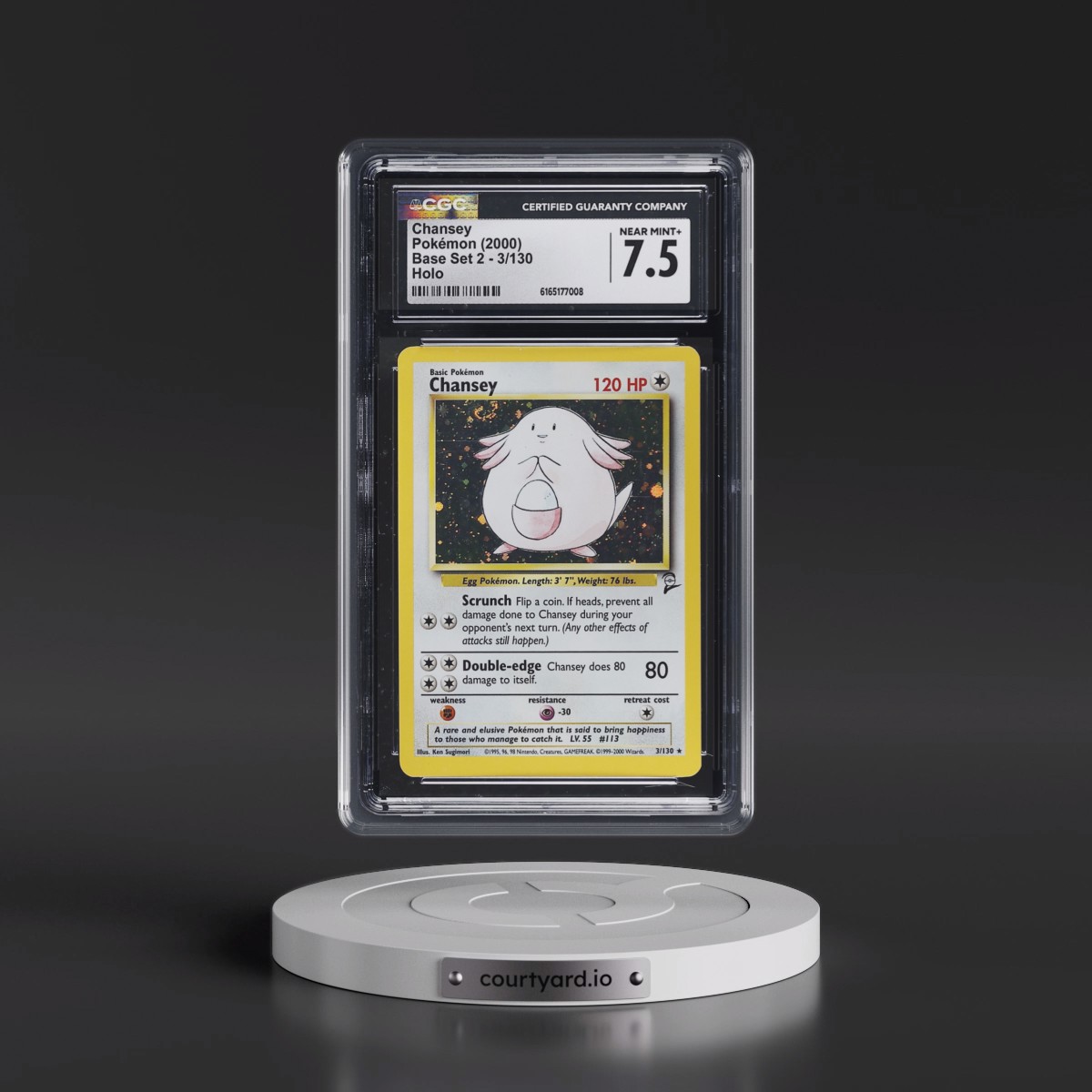 2000 Base Set 2 #3/130 Chansey - Holo (CGC 7.5 NM+)