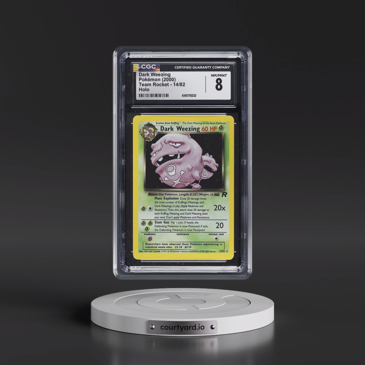 1999 Team Rocket #14/82 Dark Weezing - Holo (CGC 8 NM-MT)