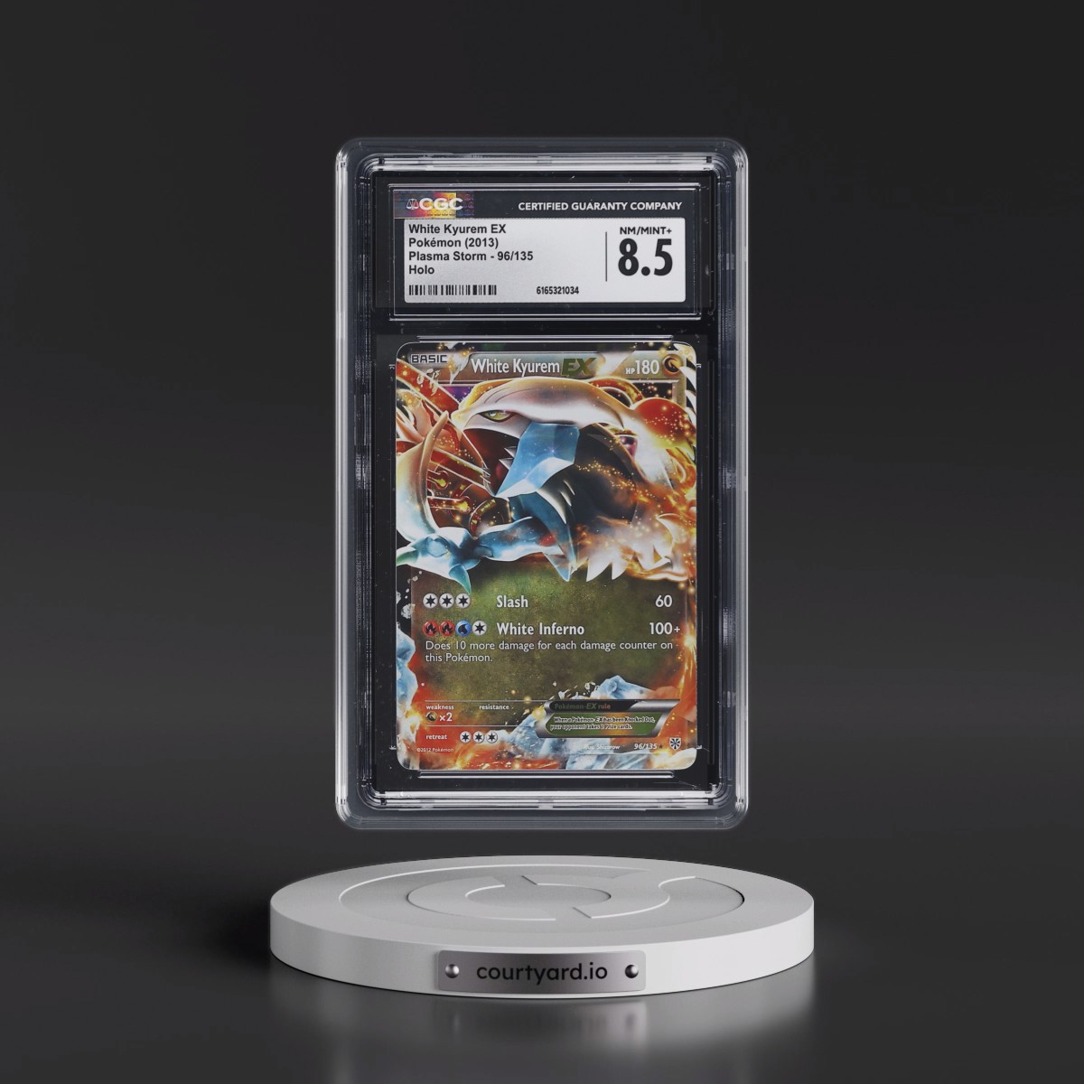 2012 Plasma Storm #96/135 White Kyurem EX - Holo (CGC 8.5 NM-MT+)