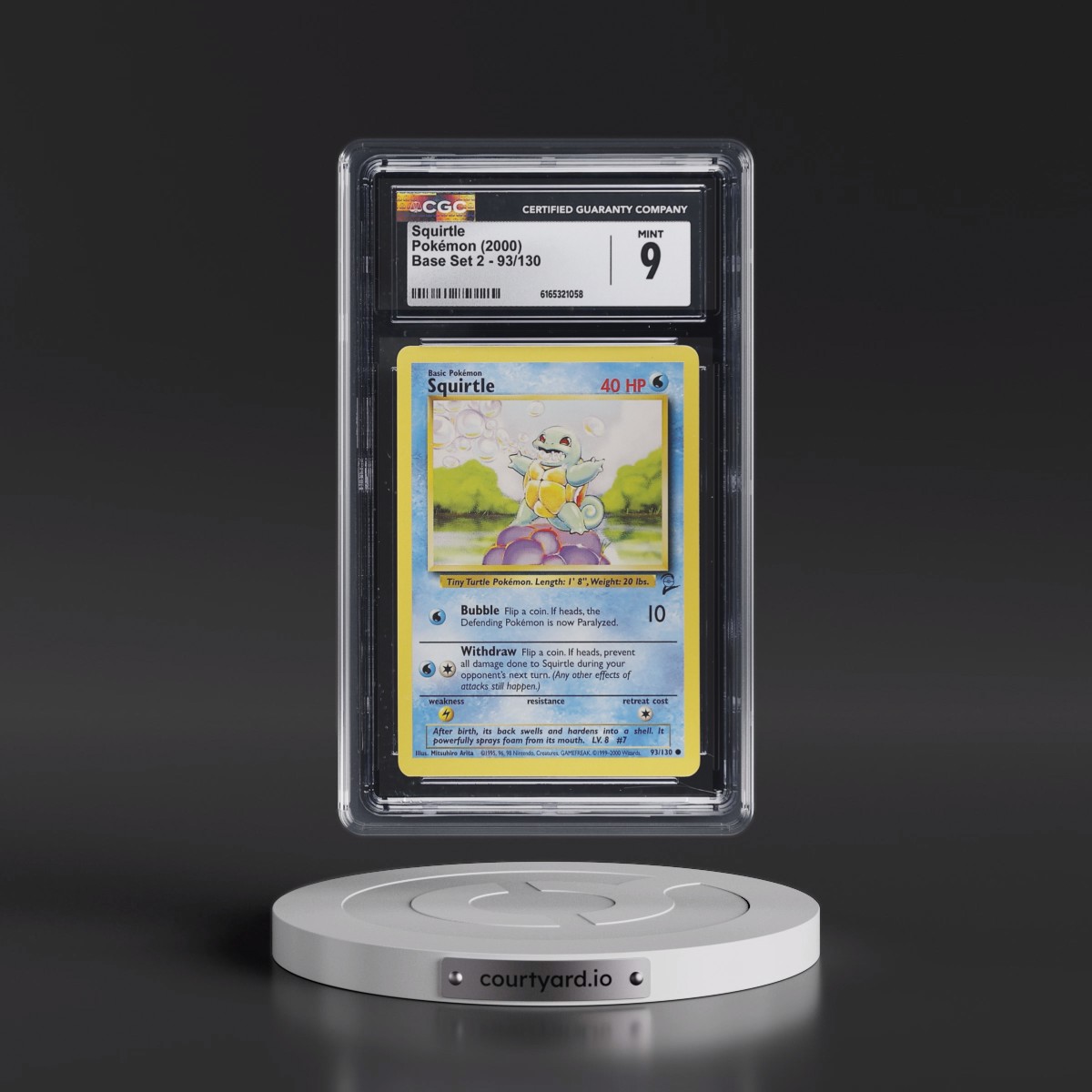 2000 Base Set 2 #93/130 Squirtle (CGC 9 MINT)