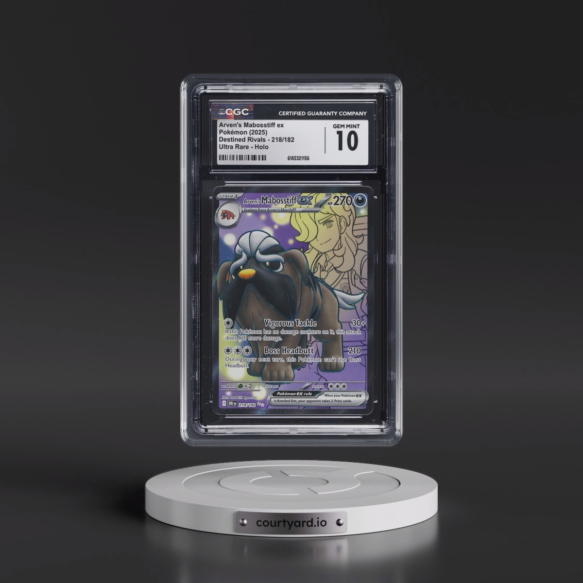 2025 Destined Rivals - DRI EN #218/182 Arven's Mabosstiff ex - Ultra Rare Holo (CGC 10 GEM MINT)