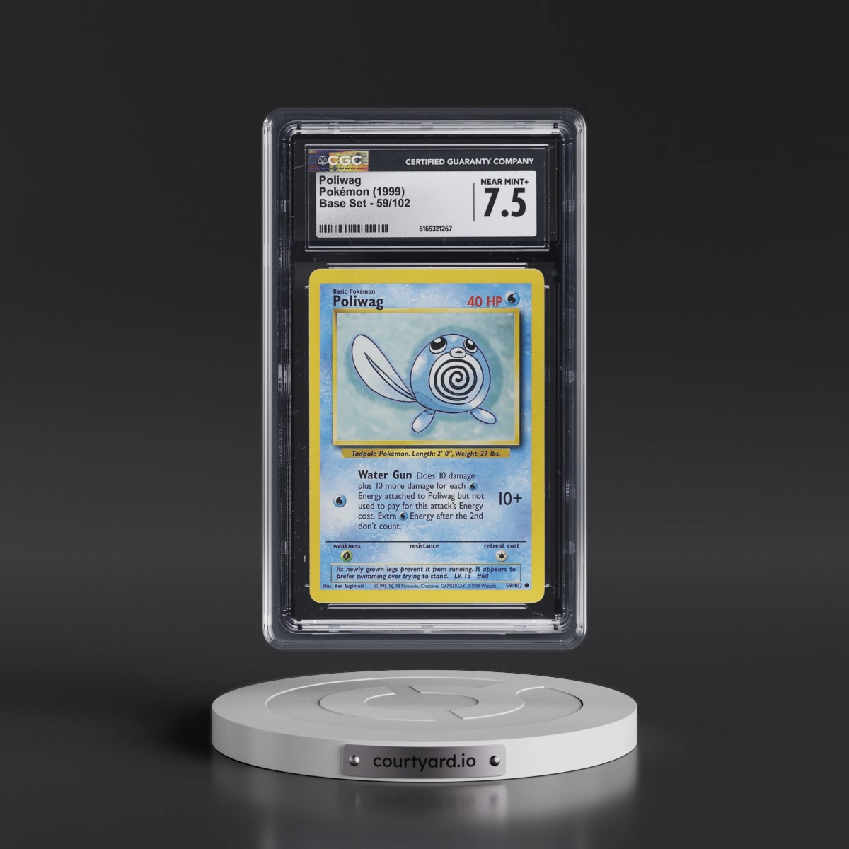 1999 Base Set #59/102 Poliwag (CGC 7.5 NM+)
