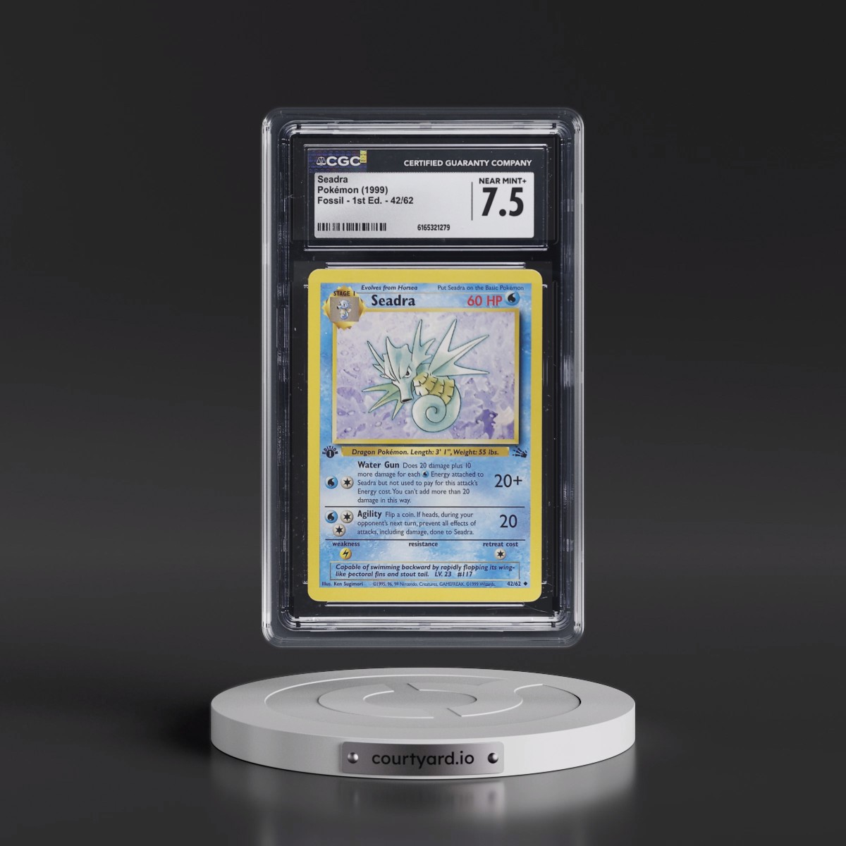 1999 Fossil #42/62 Seadra - 1st Edition 1st Edition (CGC 7.5 NM+)