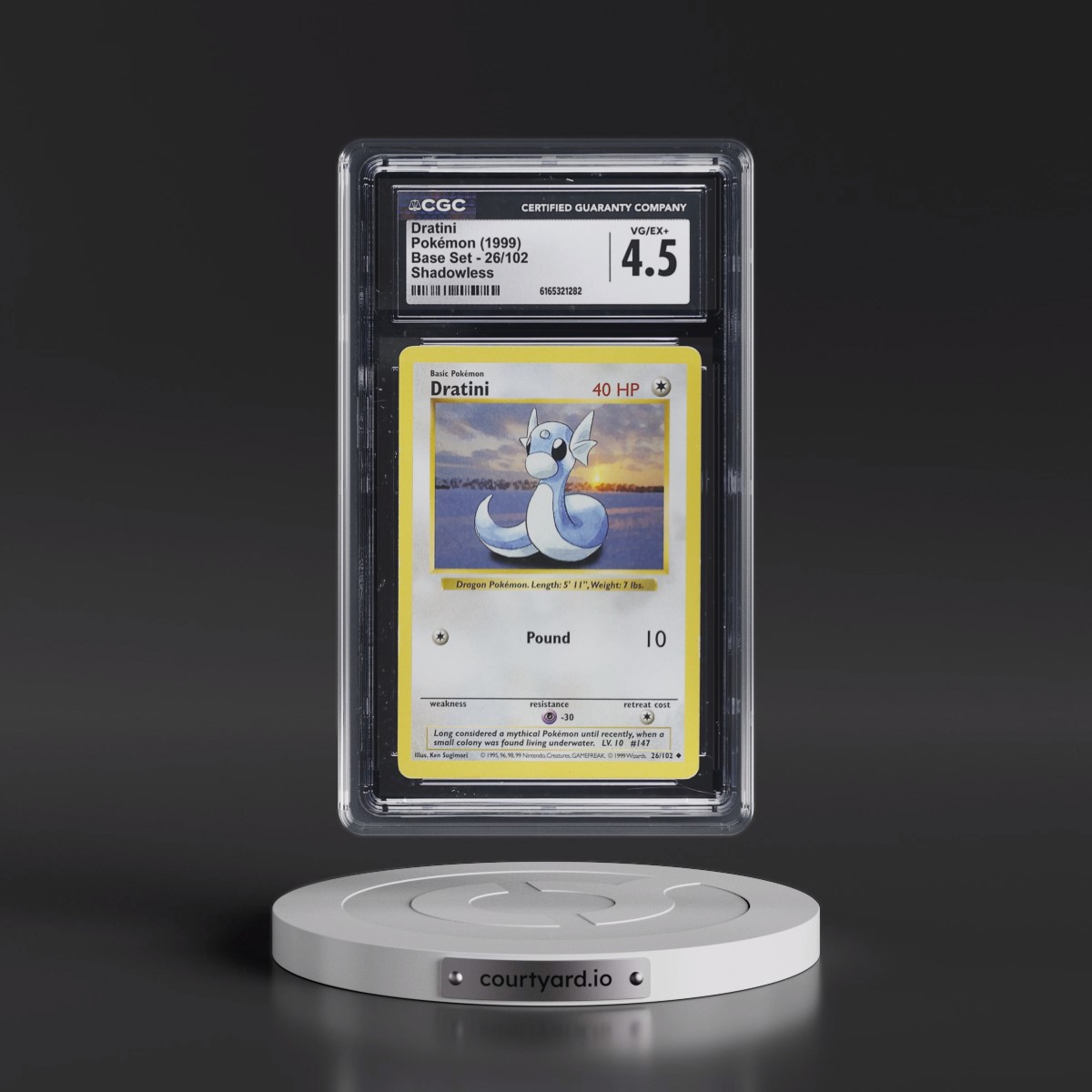 1999 Base Set #26/102 Dratini - Shadowless Shadowless (CGC 4.5 VG-EX+)