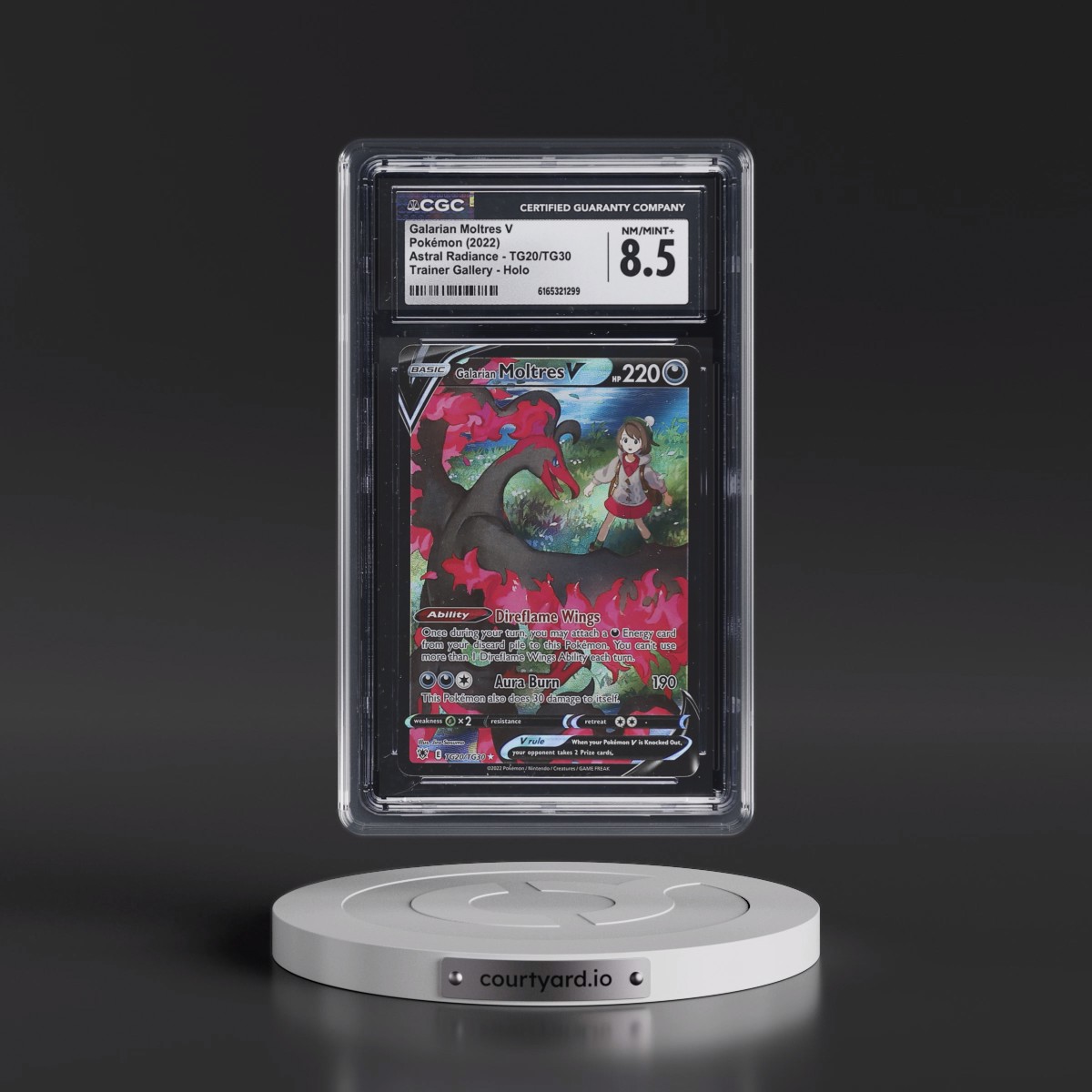 Astral Radiance #TG20/TG30 Galarian Moltres V - Trainer Gallery Holo (CGC 8.5 NM-MT+)