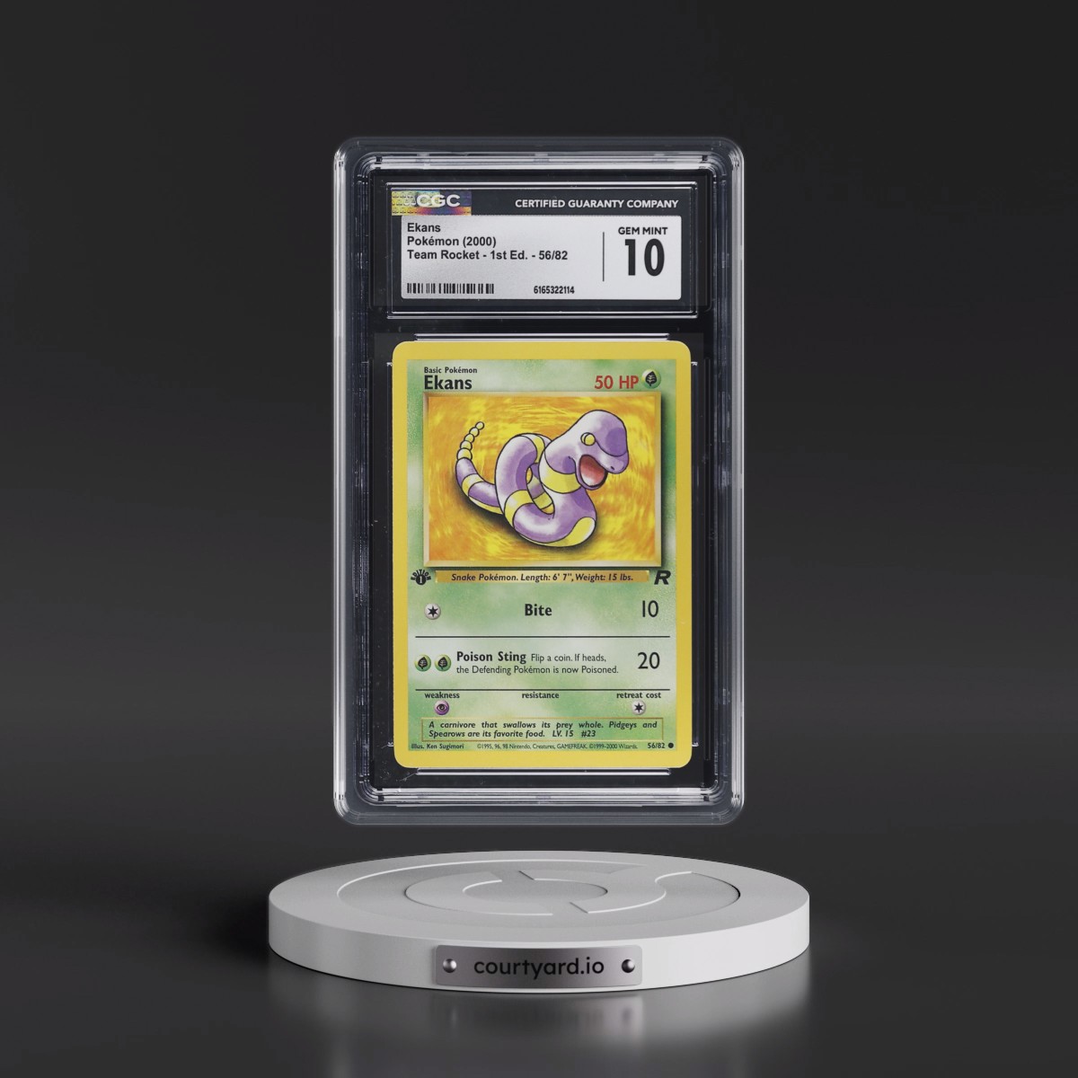 2000 Team Rocket #56/82 Ekans - 1st Edition 1st Edition (CGC 10 GEM MINT)