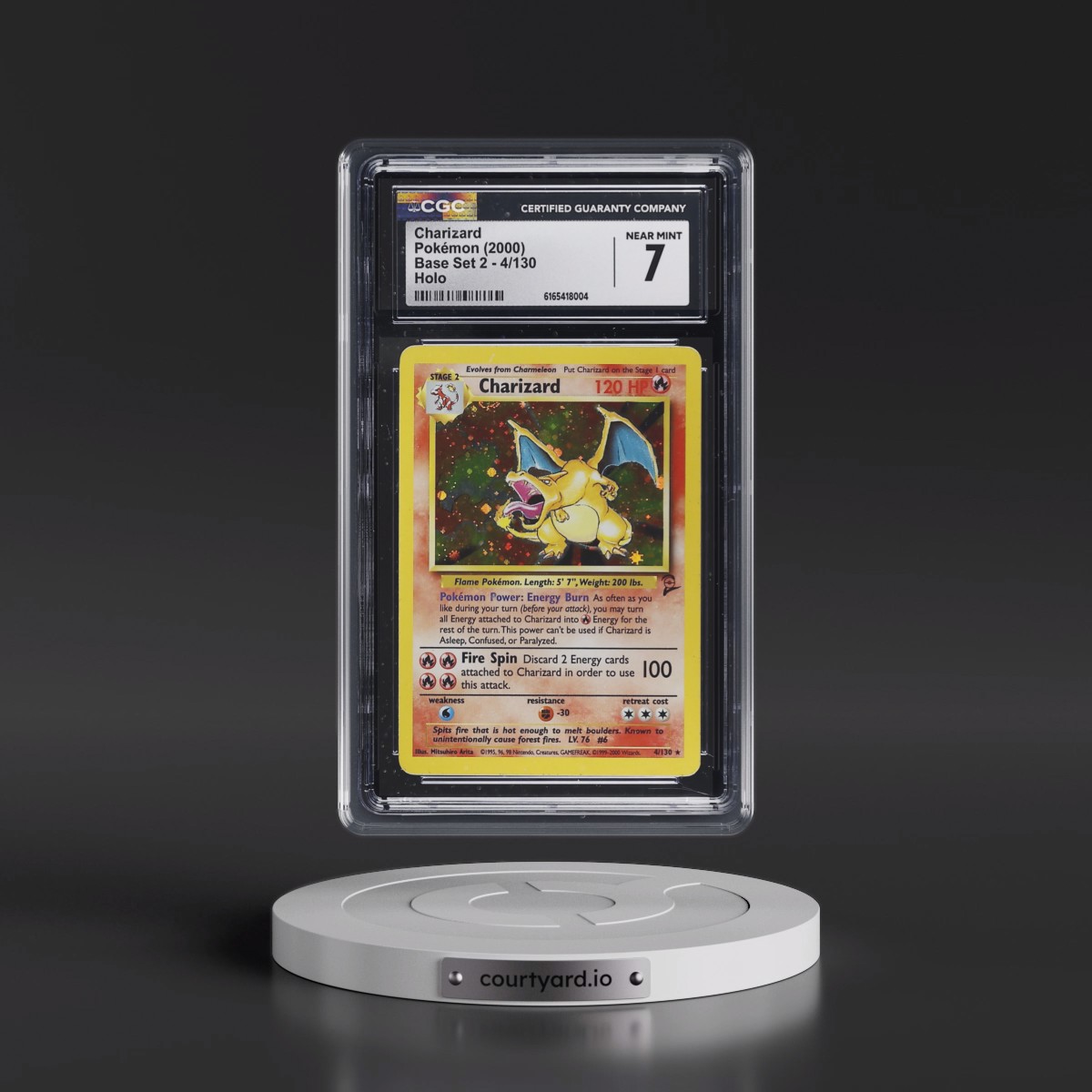 2000 Base Set 2 Charizard - Holo #4/130 CGC 7