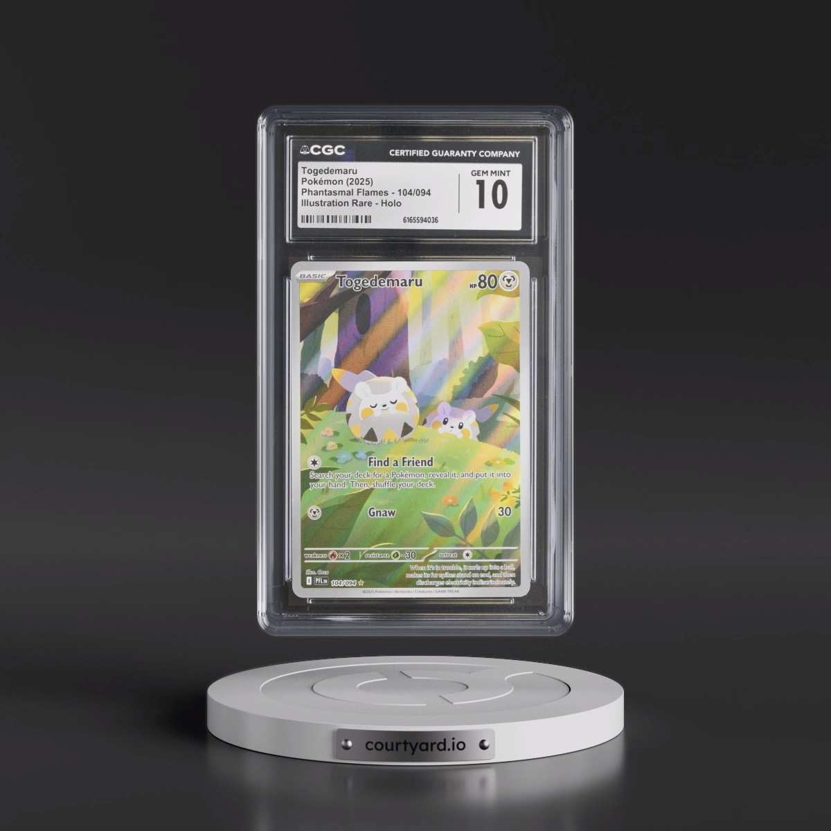 2025 Phantasmal Flames - PFL EN #104/094 Togedemaru - Illustration Rare Holo (CGC 10 GEM MINT)
