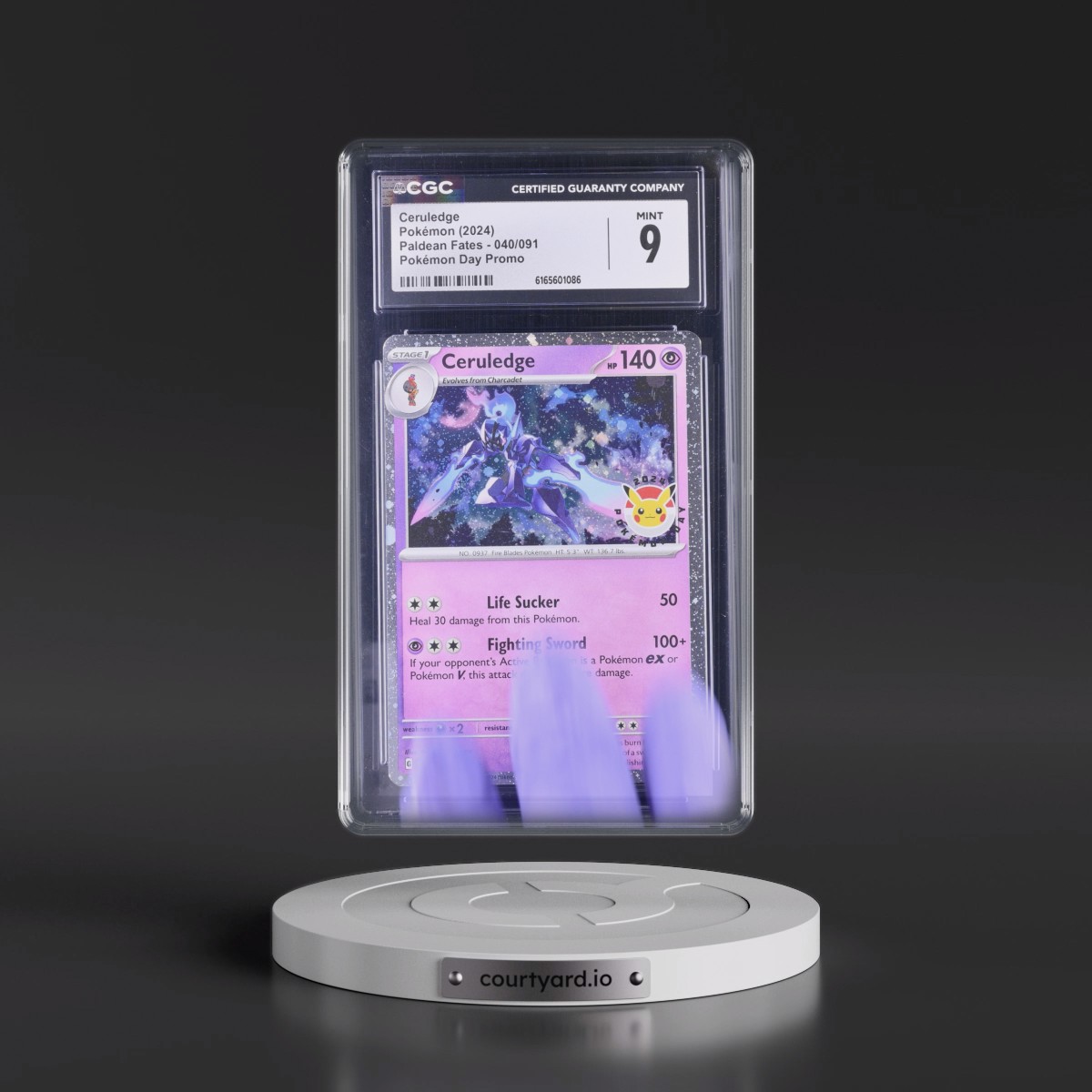 2024 Paldean Fates - PAF EN #040/091 Ceruledge - Pokémon Day Promo (Cosmos Holo) (CGC 9 MINT)
