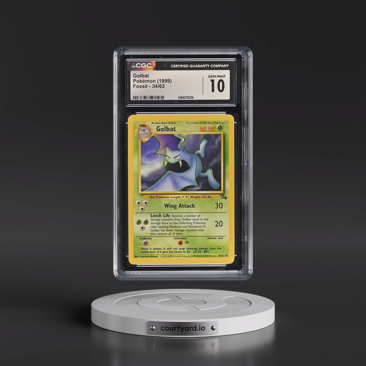 1999 Fossil #34/62 Golbat (CGC 10 GEM MINT)