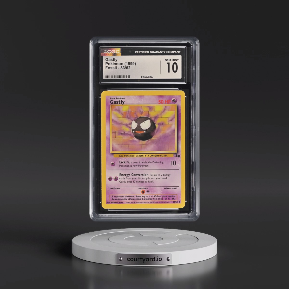 1999 Fossil #33/62 Gastly (CGC 10 GEM MINT)