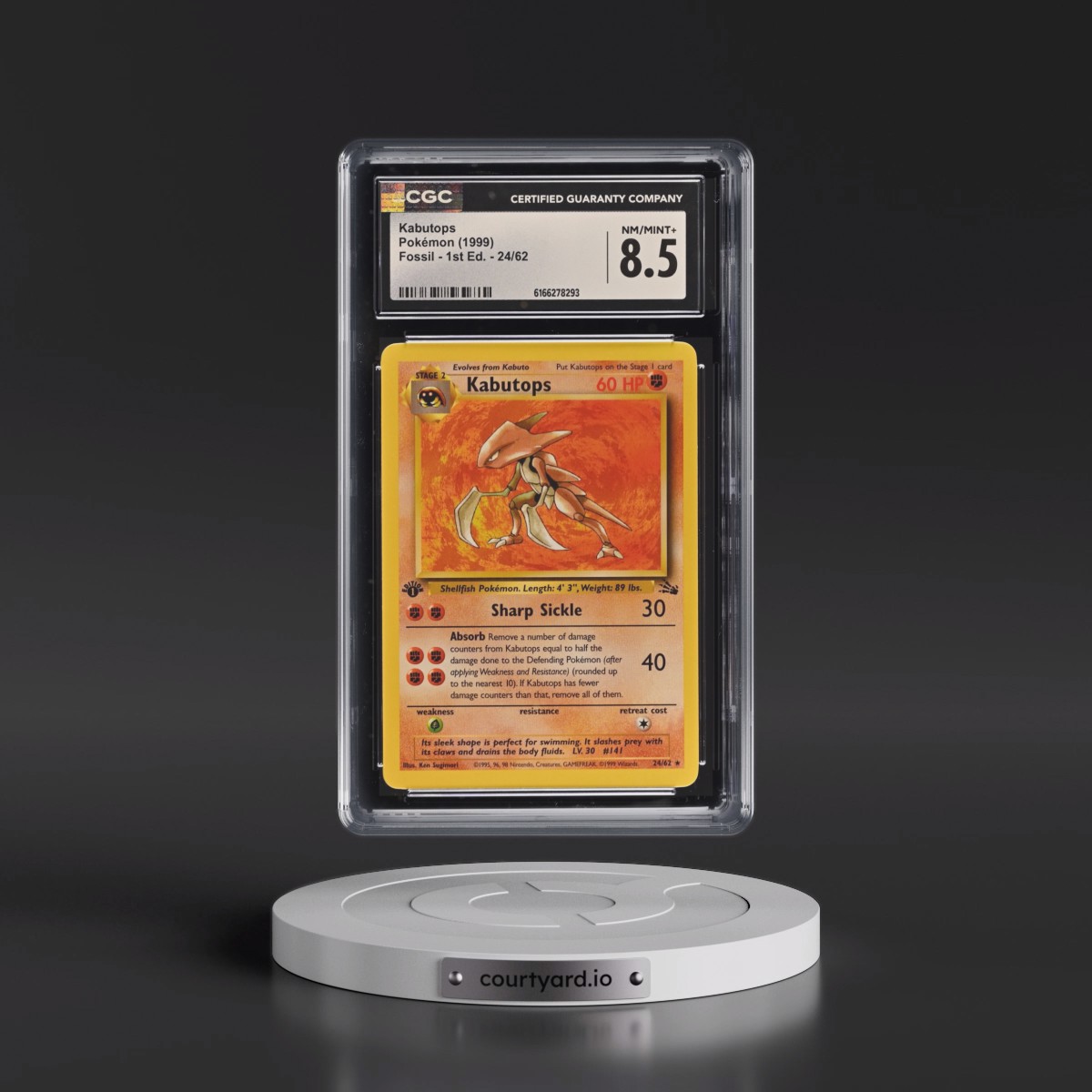 1999 Fossil #24/62 Kabutops - 1st Edition 1st Edition (CGC 8.5 NM-MT+)