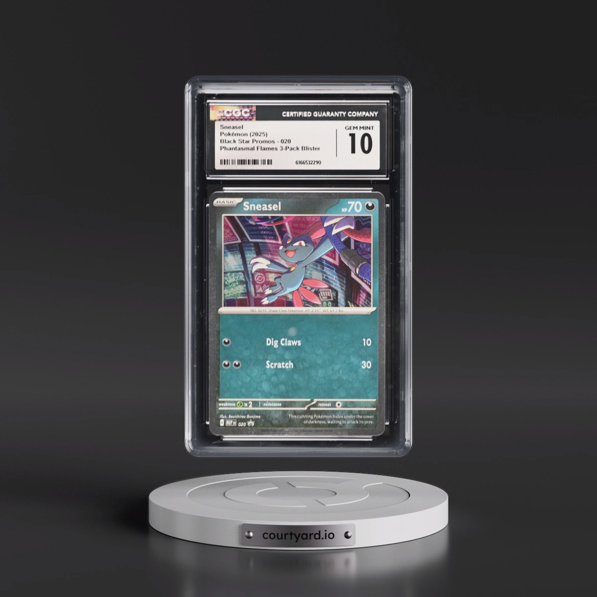 2025 Black Star Promos - Mega Evolution MEP EN #020 Sneasel - Phantasmal Flames 3-Pack Blister (Cosmos Holo) (CGC 10 GEM MINT)