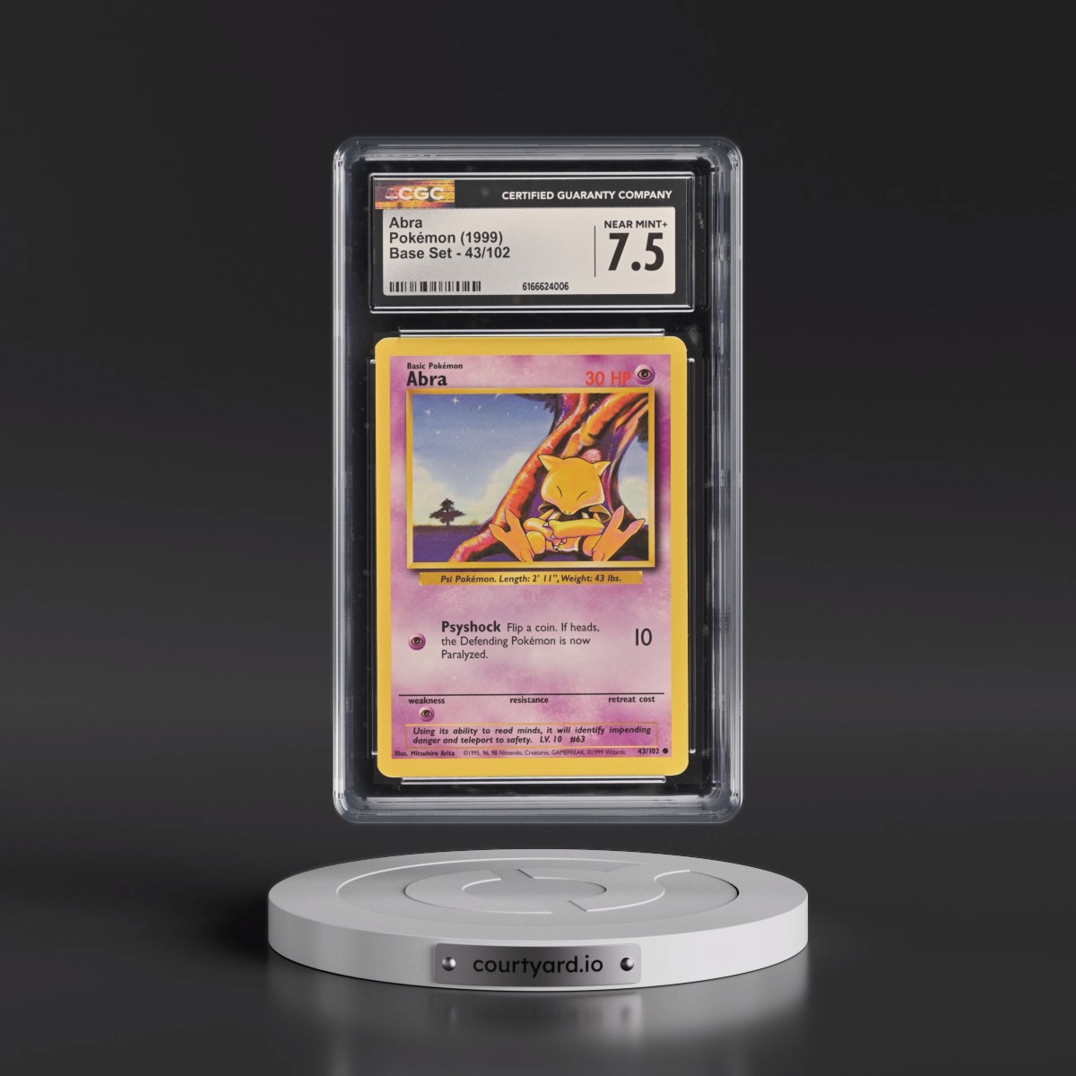 1999 Base Set #43/102 Abra (CGC 7.5 NM+)