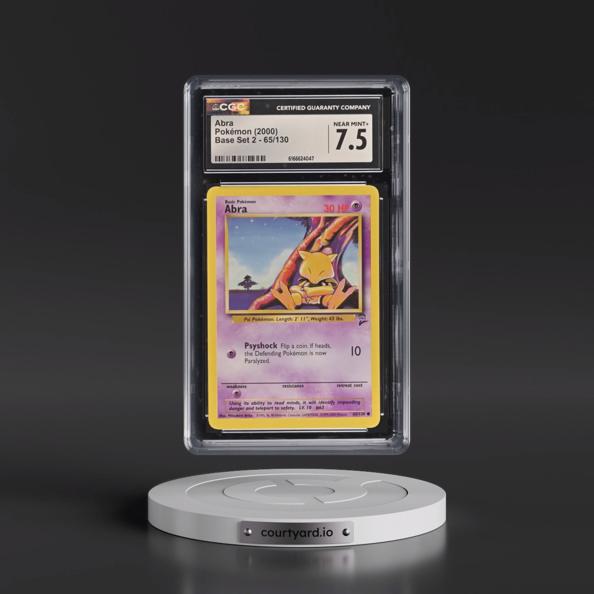 2000 Base Set 2 #65/130 Abra (CGC 7.5 NM+)