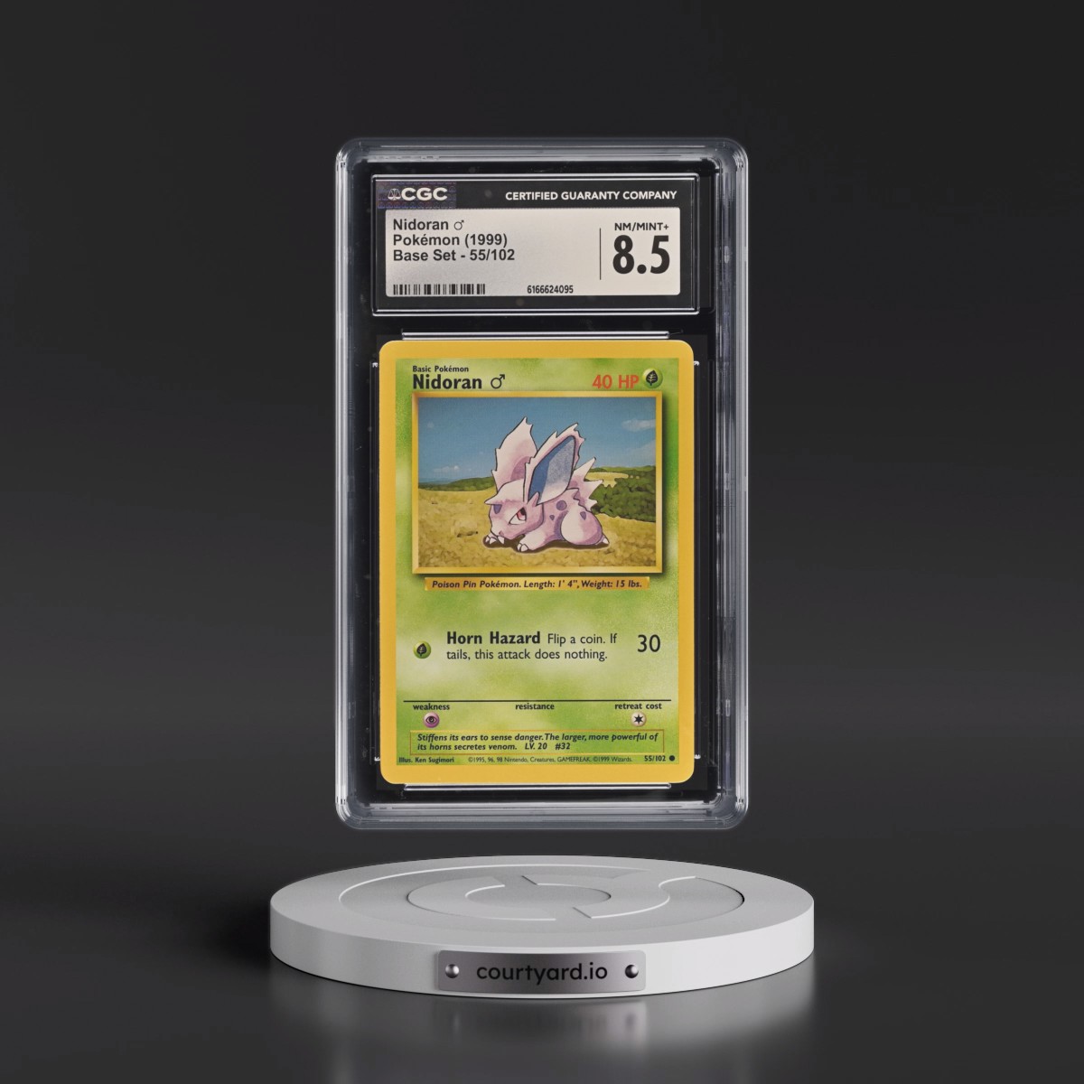 1999 Base Set #55/102 Nidoran ♂ (CGC 8.5 NM-MT+)