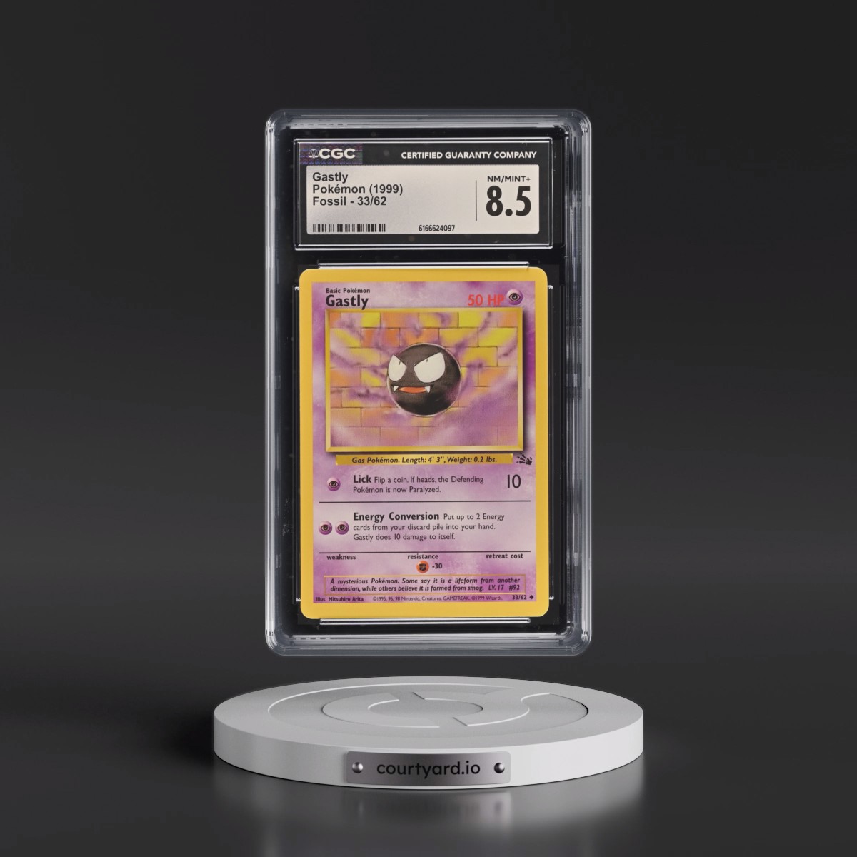 1999 Fossil #33/62 Gastly (CGC 8.5 NM-MT+)