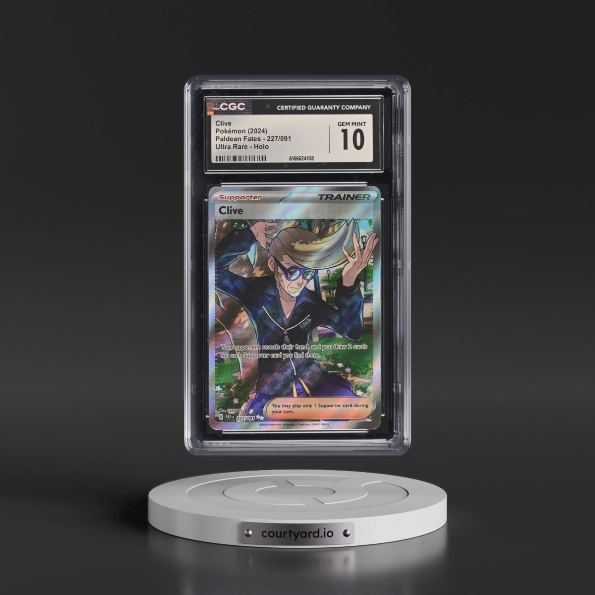 2024 Paldean Fates - PAF EN #227/091 Clive - Ultra Rare Holo (CGC 10 GEM MINT)