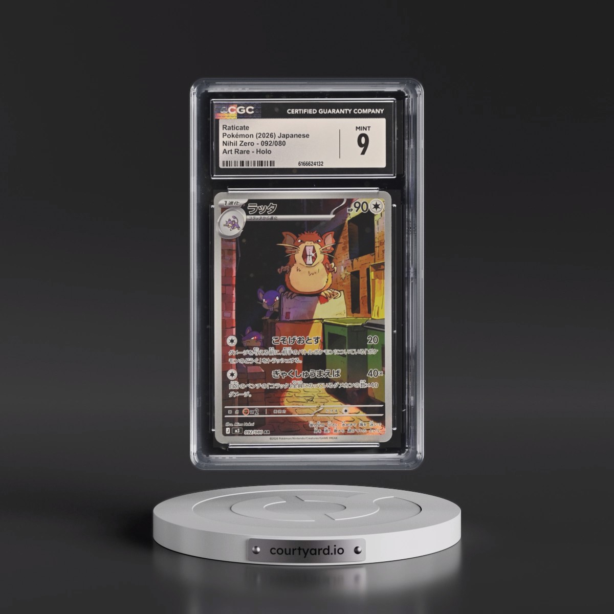 2026 Nihil Zero - M3 #092/080 Raticate - Art Rare Holo (CGC 9 MINT)