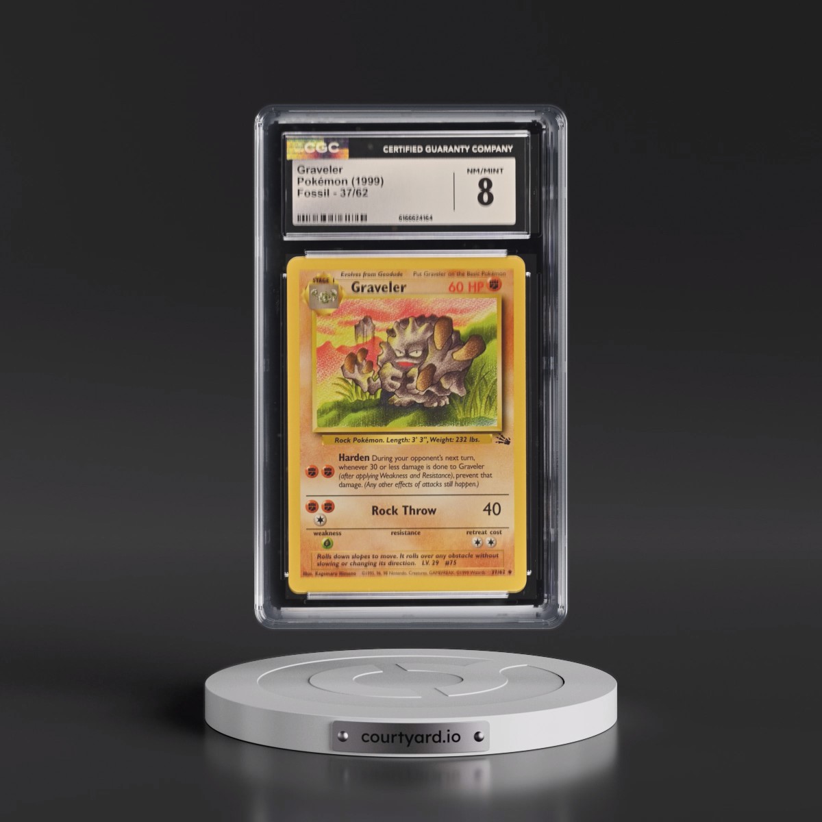 1999 Fossil #37/62 Graveler (CGC 8 NM-MT)