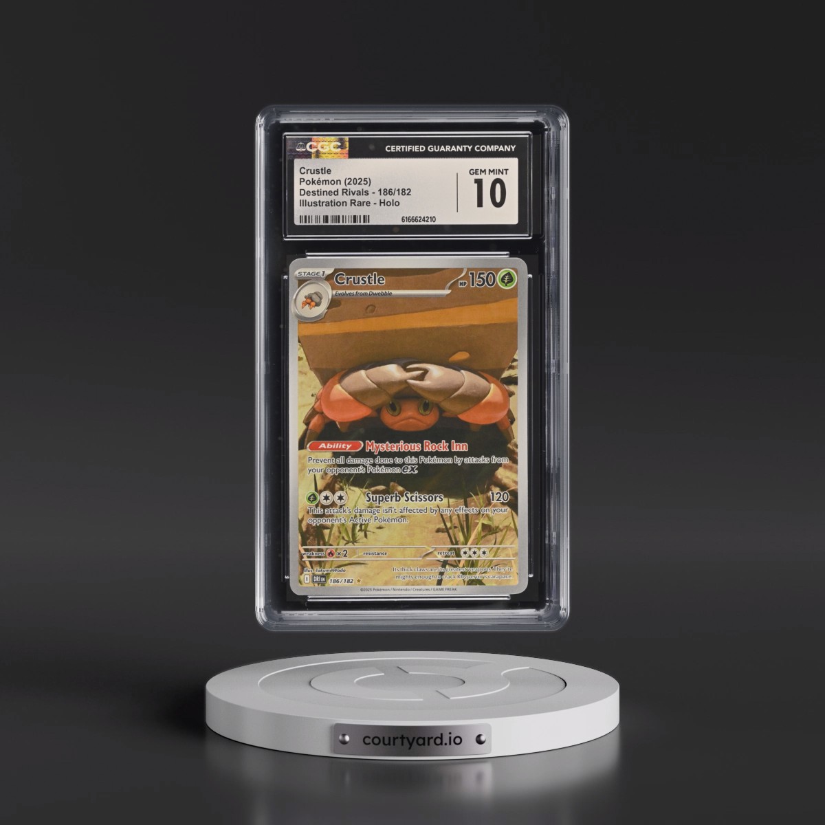 2025 Destined Rivals - DRI EN #186/182 Crustle - Illustration Rare Holo (CGC 10 GEM MINT)
