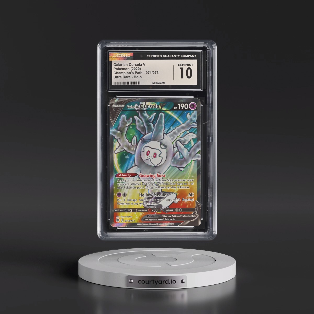 2020 Champion's Path #071/073 Galarian Cursola V - Ultra Rare Holo (CGC 10 GEM MINT)