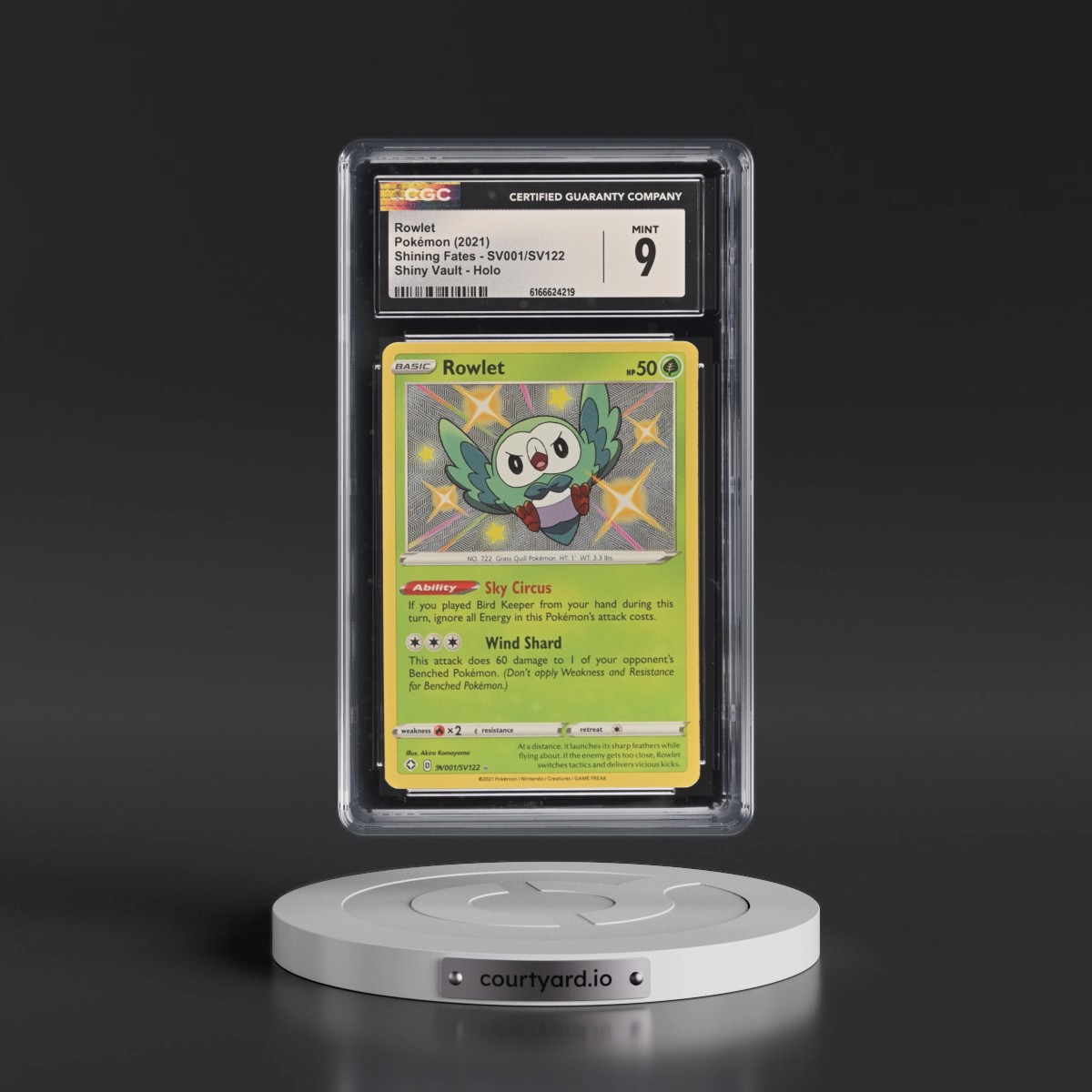 2021 Shining Fates #SV001/SV122 Rowlet - Shiny Vault Holo (CGC 9 MINT)