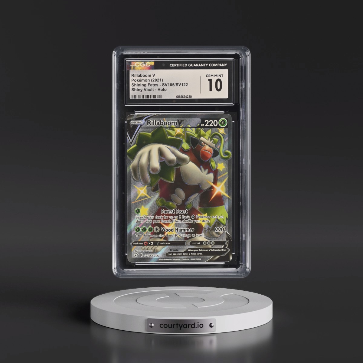 2021 Shining Fates #SV105/SV122 Rillaboom V - Shiny Vault Holo (CGC 10 GEM MINT)