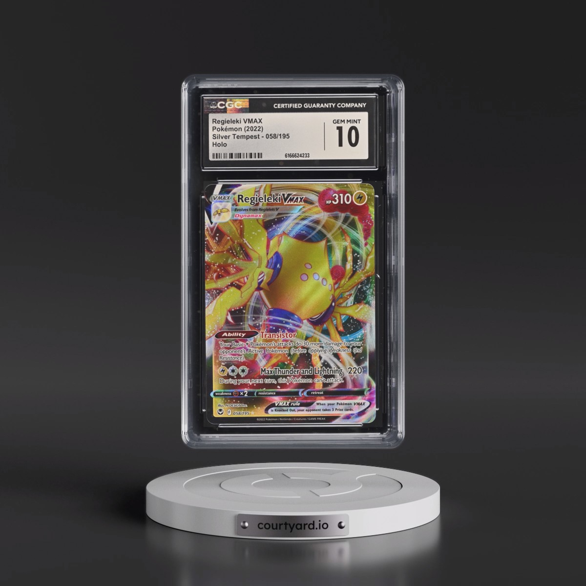 2022 Silver Tempest #058/195 Regieleki VMAX - Holo (CGC 10 GEM MINT)