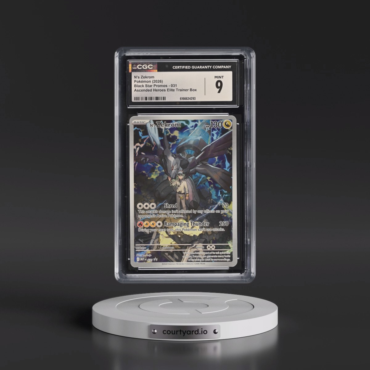 2025 Black Star Promos - Mega Evolution MEP EN #031 N's Zekrom - Ascended Heroes Elite Trainer Box (Holo) (CGC 9 MINT)