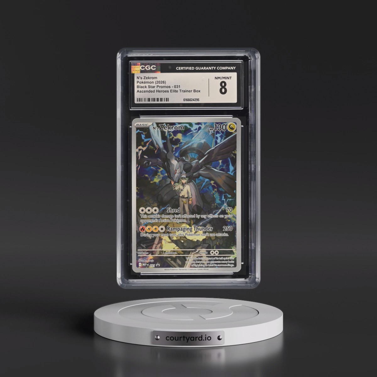 2025 Black Star Promos - Mega Evolution MEP EN #031 N's Zekrom - Ascended Heroes Elite Trainer Box (Holo) (CGC 8 NM-MT)