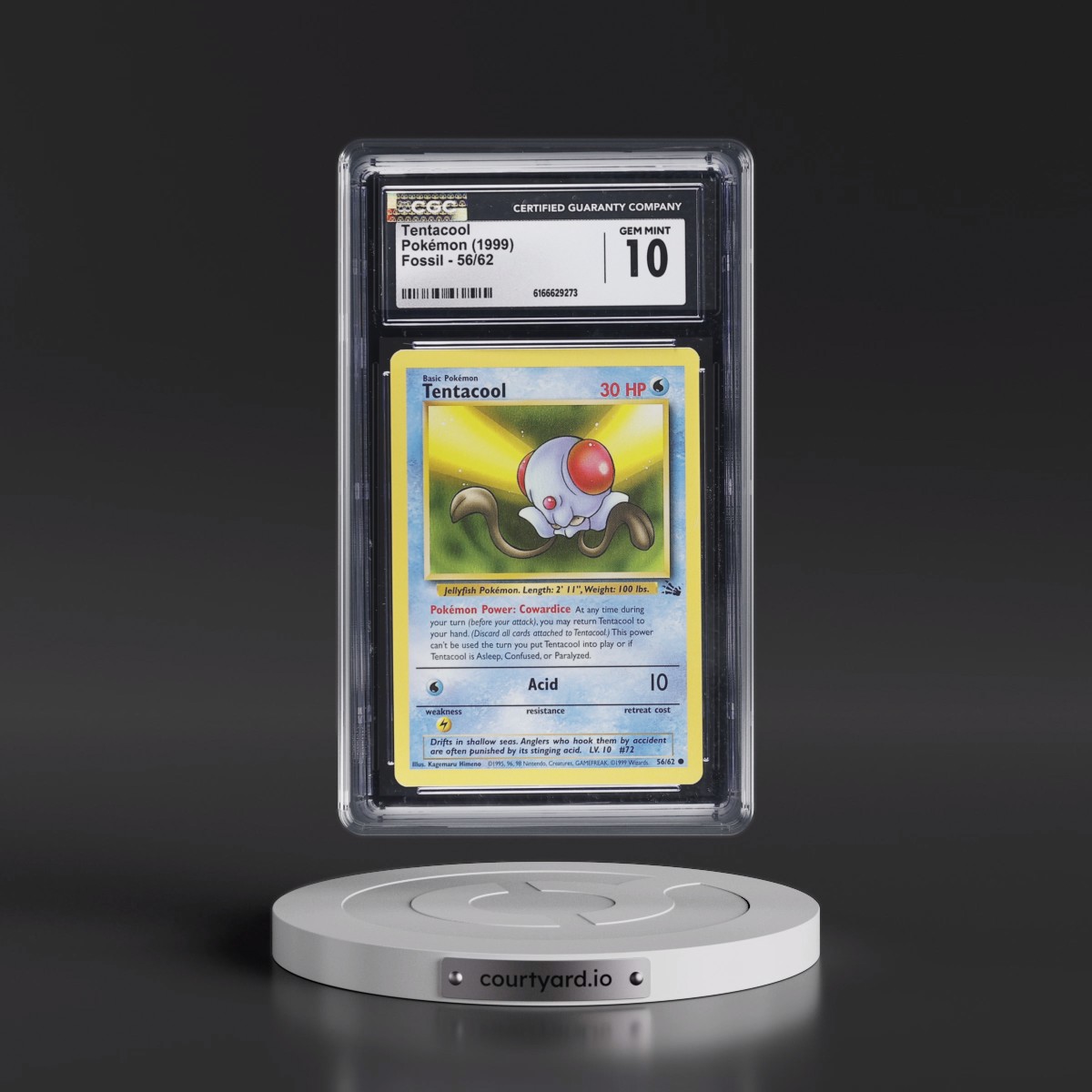 1999 Fossil Tentacool #56/62 CGC 10