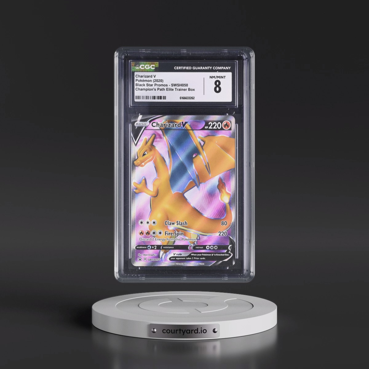 2017 Black Star Promos - Sword & Shield Charizard V - Champion's Path Elite Trainer Box (Holo) #SWSH050 CGC 8