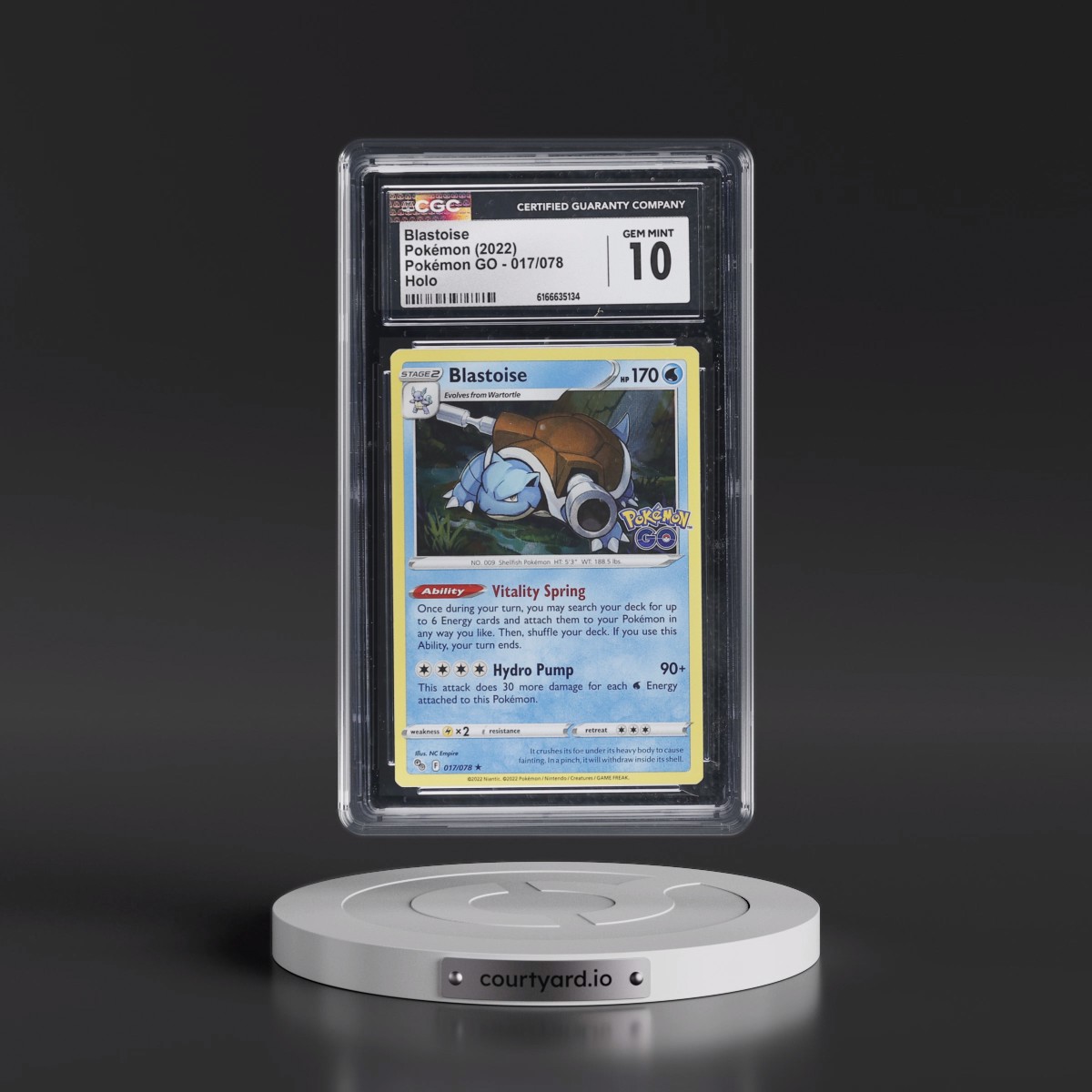 2022 Pokémon GO Blastoise - Holo #017/078 CGC 10