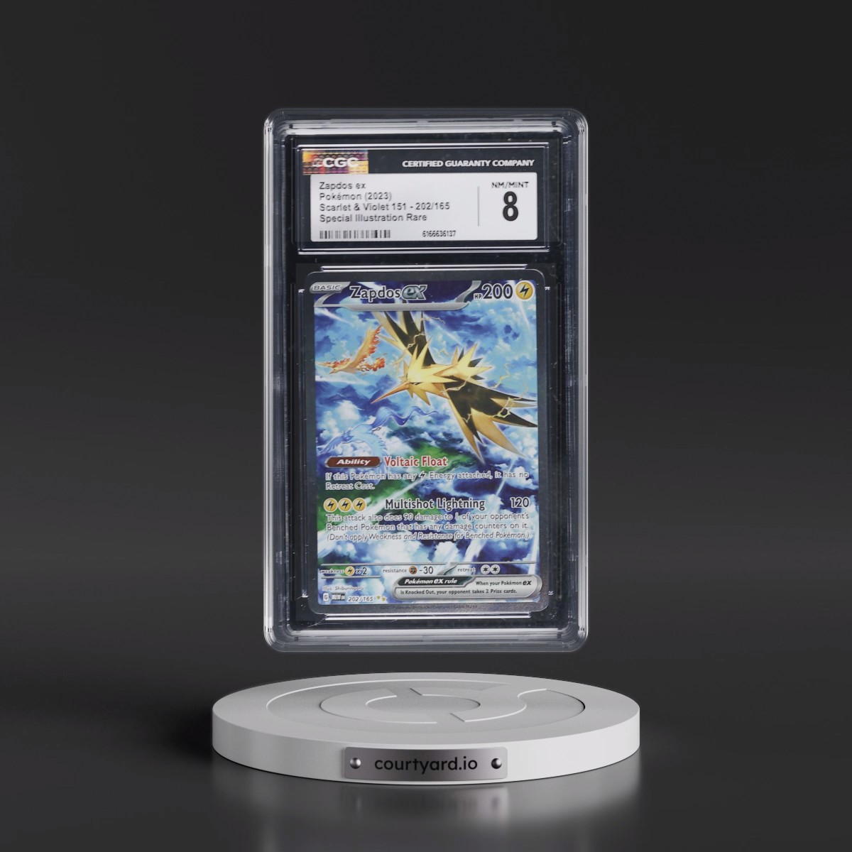 2023 Scarlet & Violet 151 - MEW EN Zapdos ex - Special Illustration Rare (Holo) #202/165 CGC 8