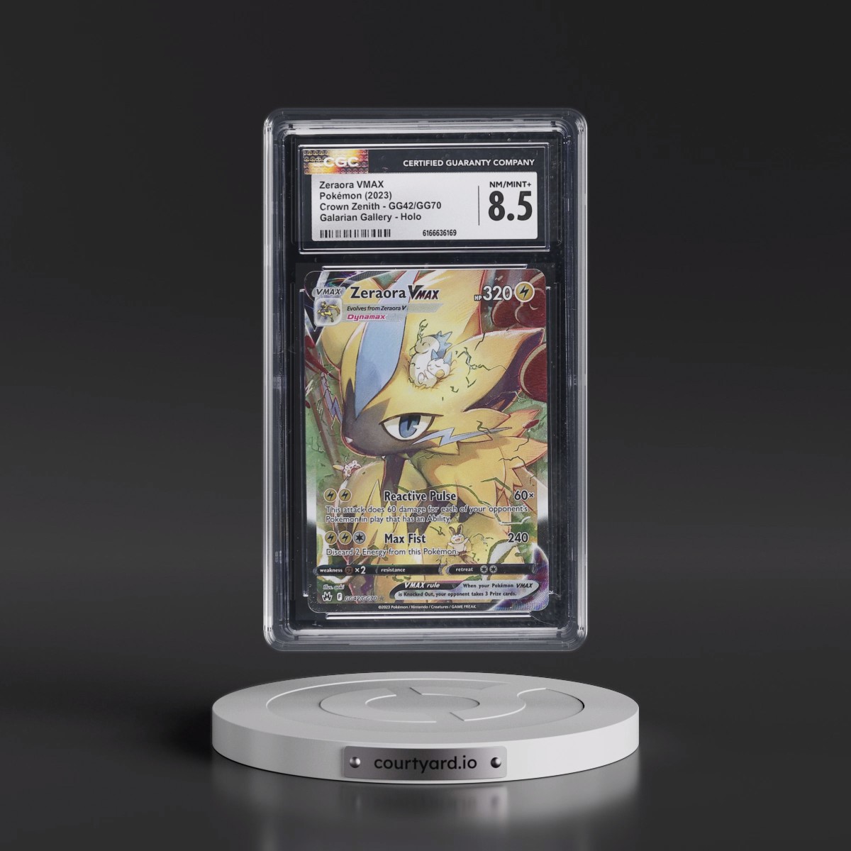 2023 Crown Zenith Zeraora VMAX - Galarian Gallery Holo #GG42/GG70 CGC 8.5
