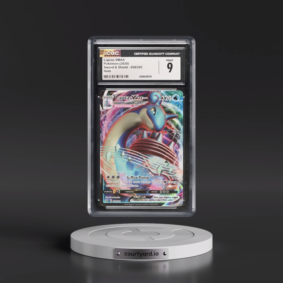 2020 Sword & Shield #050/202 Lapras VMAX - Holo (CGC 9 MINT)