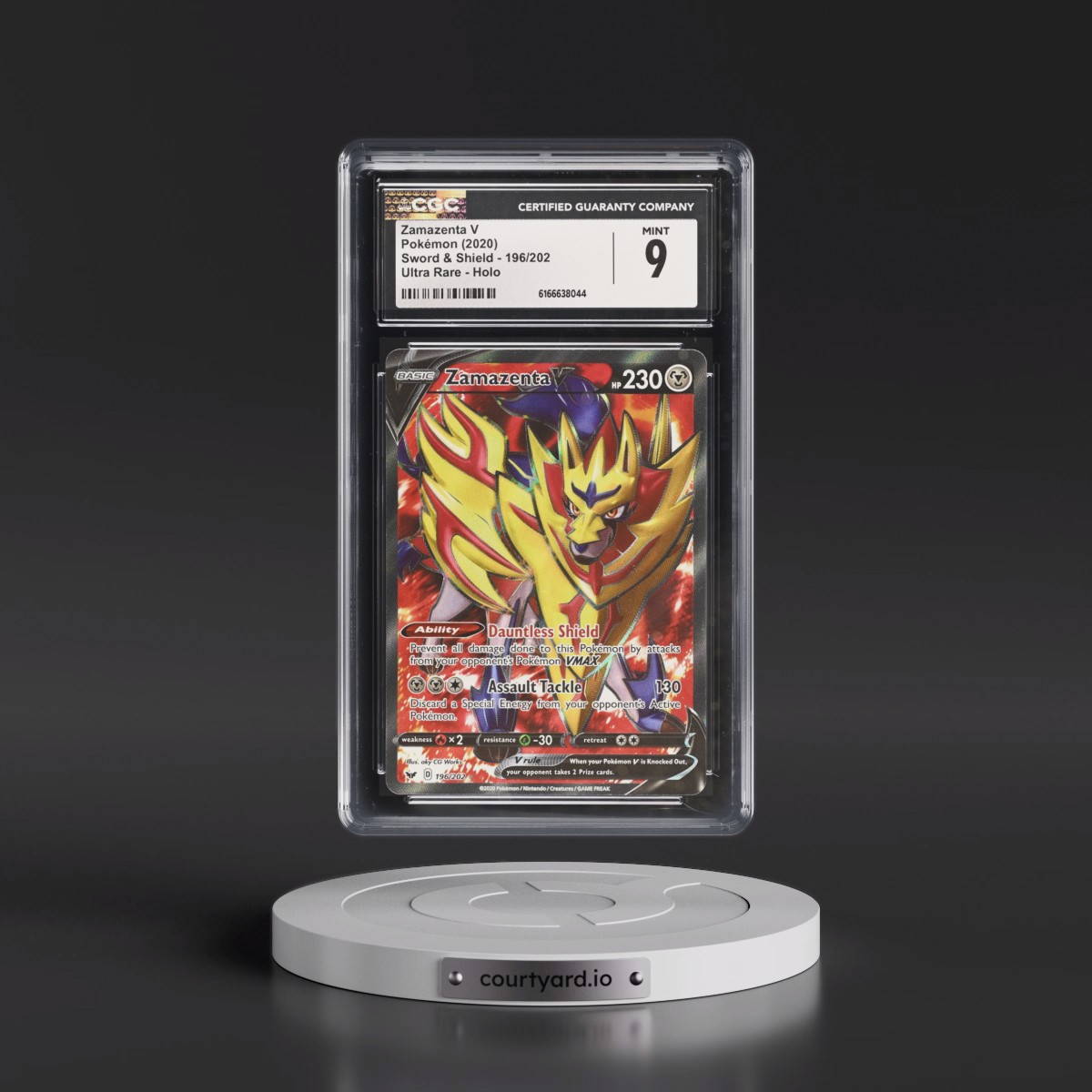 2020 Sword & Shield Zamazenta V - Ultra Rare Holo #196/202 CGC 9
