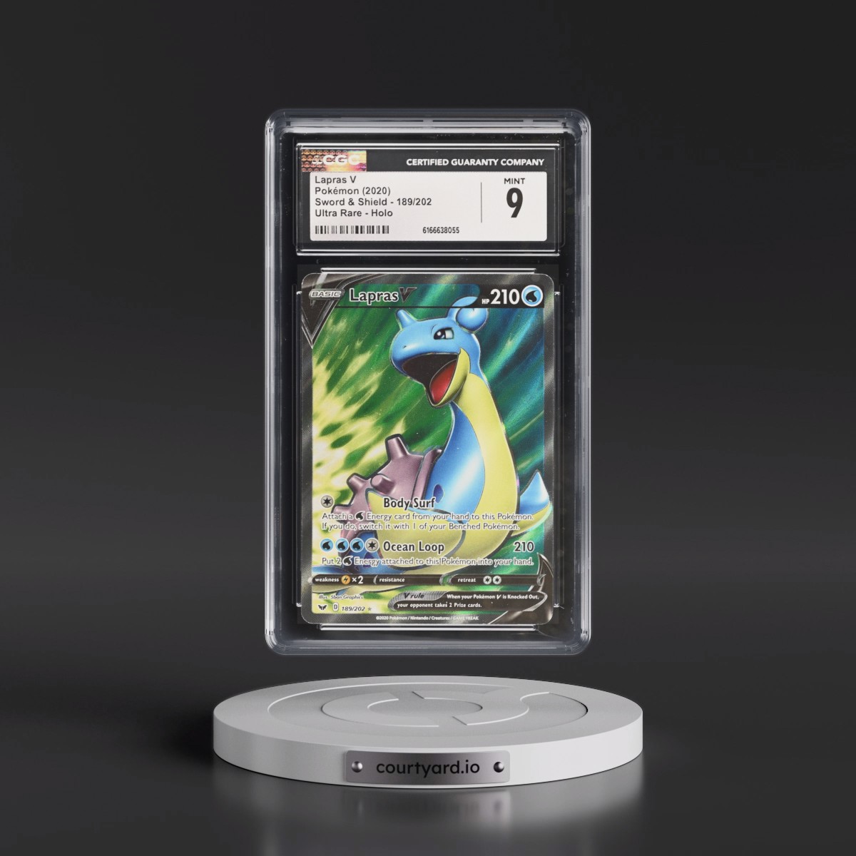 2020 Sword & Shield Lapras V - Ultra Rare Holo #189/202 CGC 9