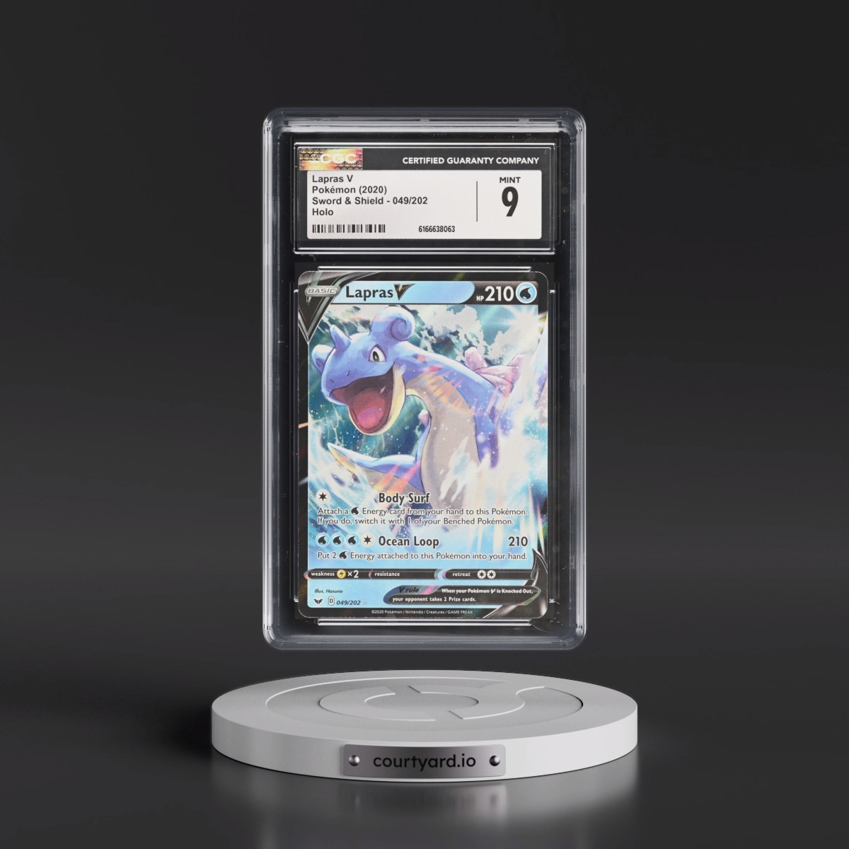 2020 Sword & Shield Lapras V - Holo #049/202 CGC 9
