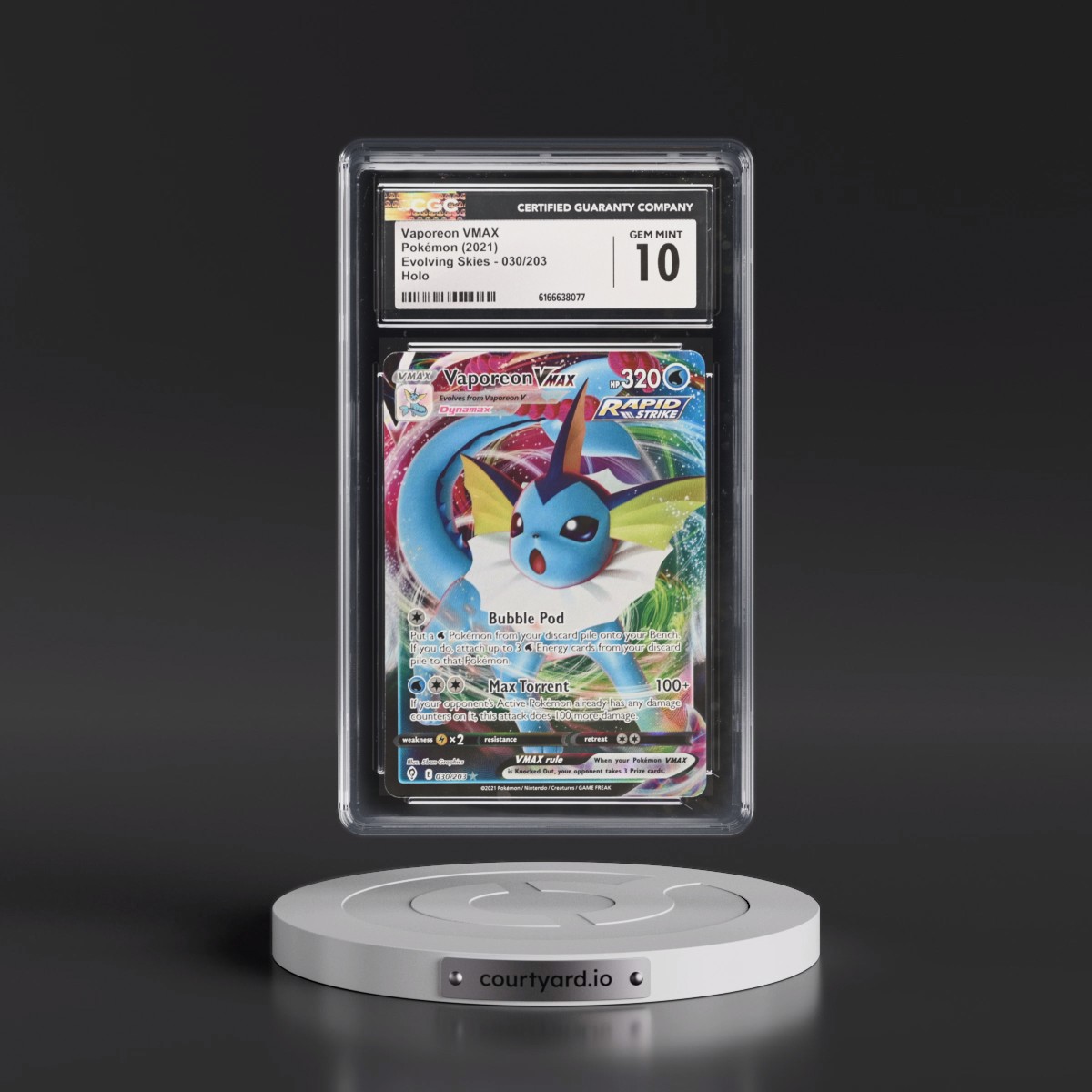 2021 Evolving Skies #030/203 Vaporeon VMAX - Holo (CGC 10 GEM MINT)